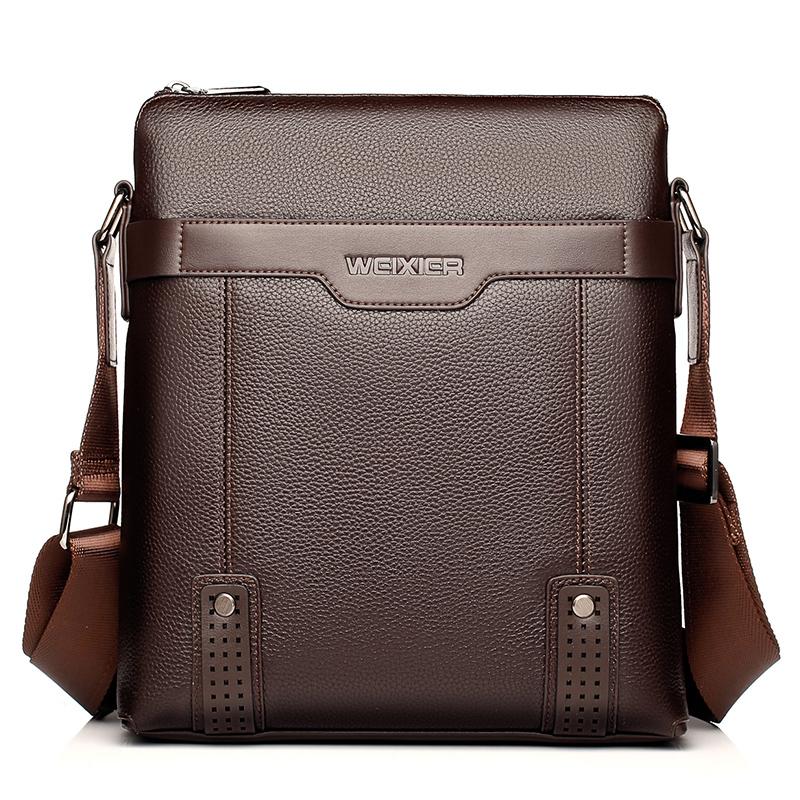 2 In 1 Men Pu Leather Shoulder Bag Handbag - Brown 11