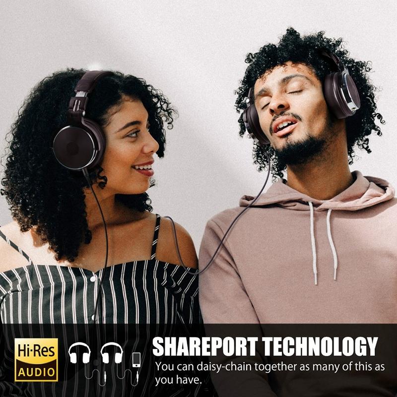 Head-Mounted Wired Headphone With Microphone Brown 5