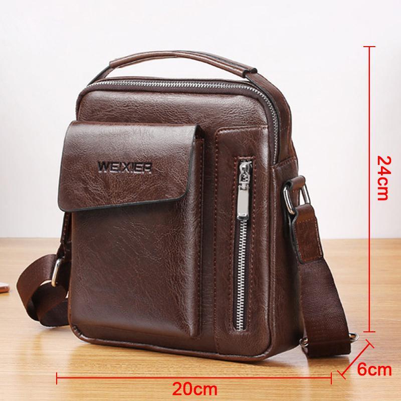 Men Universal Shoulder Messenger Bag Fashionable And Functional L 24Cm X 20Cm X 6Cm - Dark Brown 14