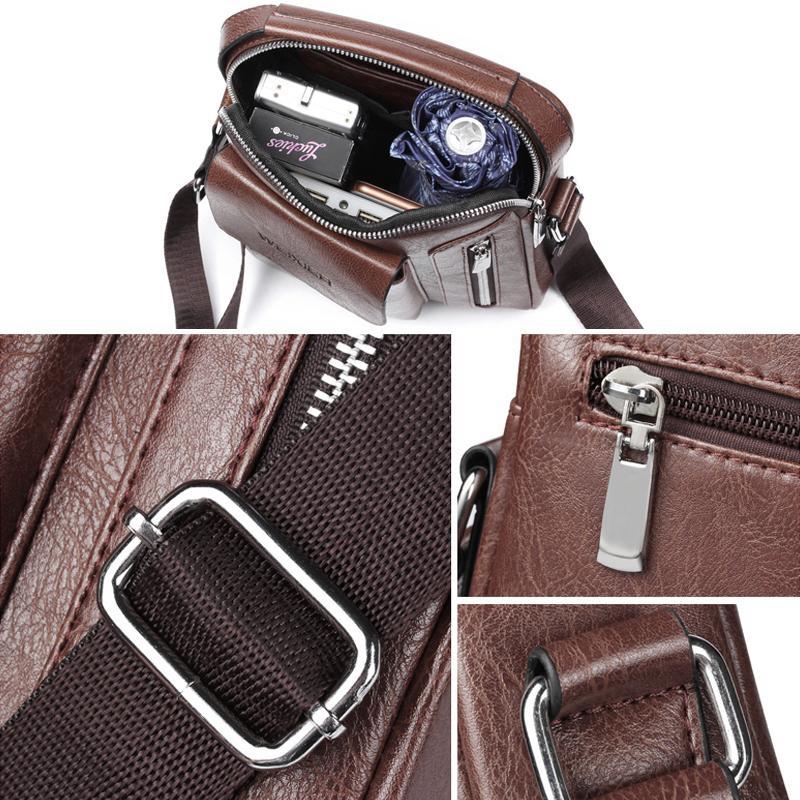 Men Universal Shoulder Messenger Bag Fashionable And Functional L 24Cm X 20Cm X 6Cm - Dark Brown 15