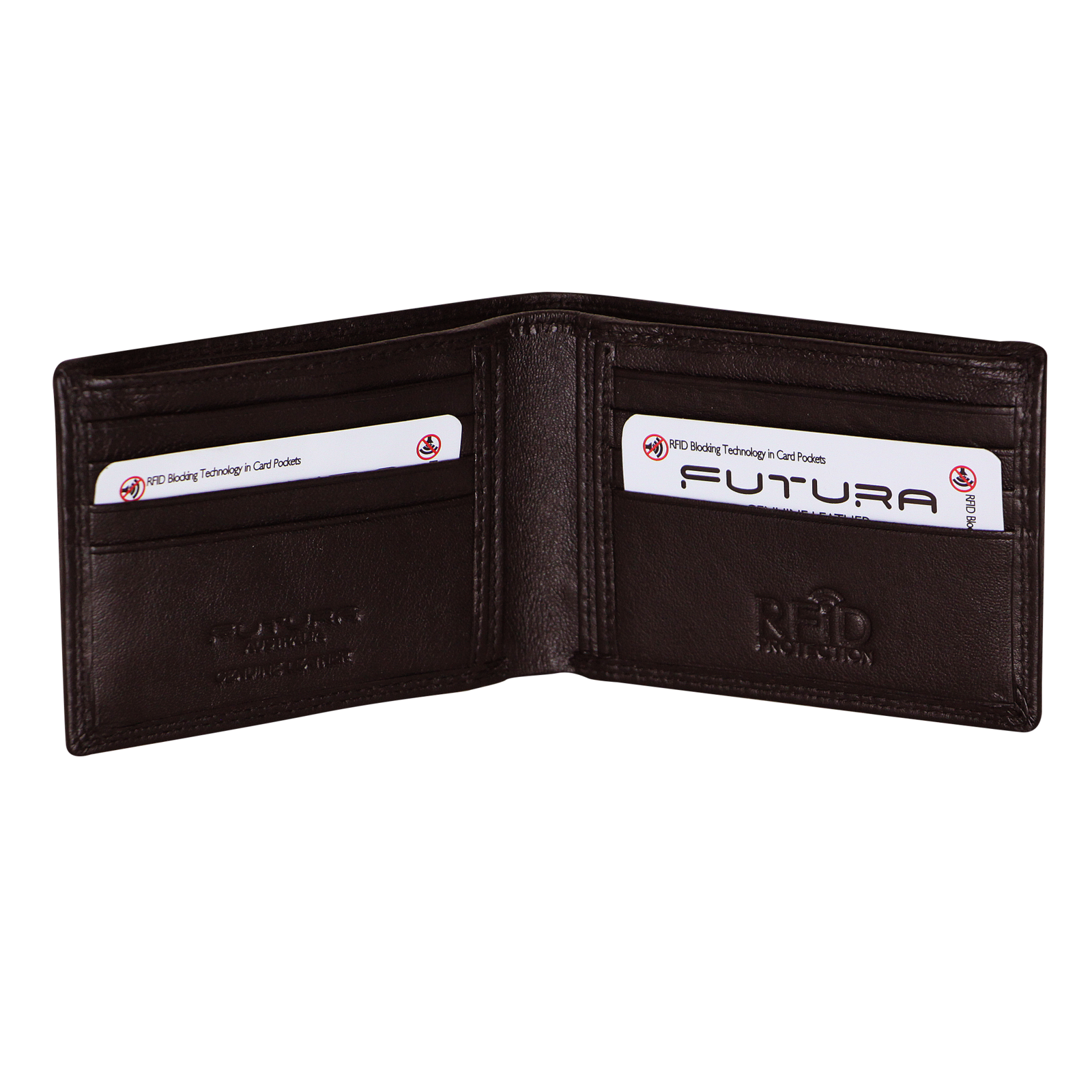 Futura Mens RFID Slim Leather Wallet - Brown 5