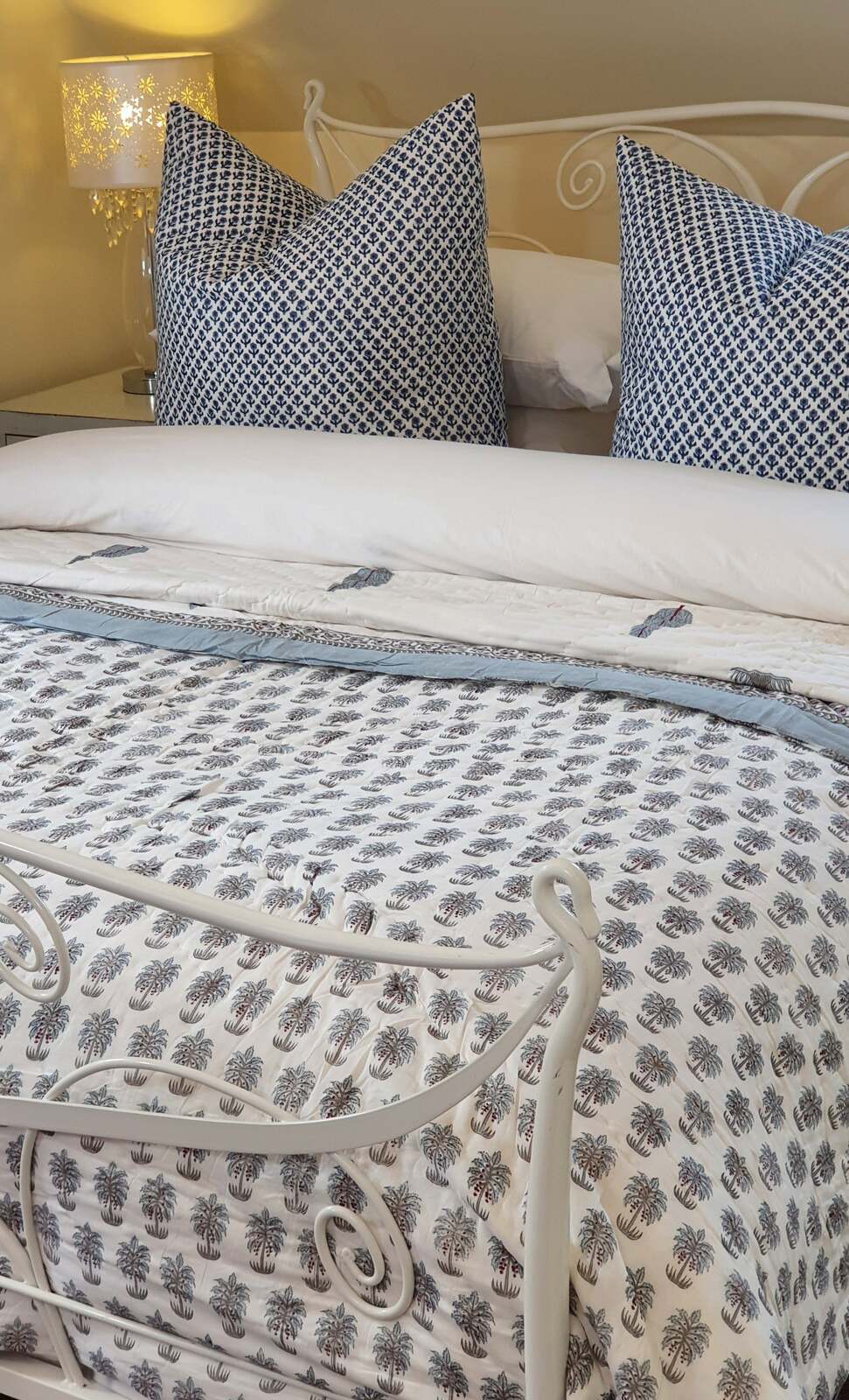 Kolka Palm & Pine Reversible Quilt 100% Cotton Blue - King Size 10