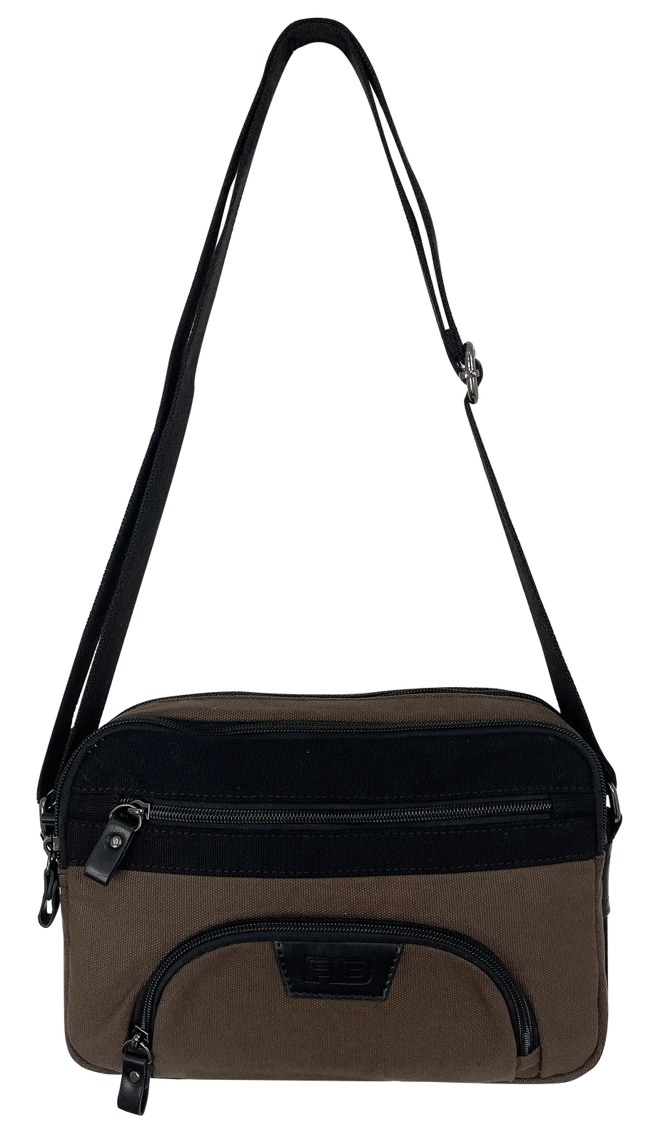 FIB Byron East West Sling Shoulder Bag Travel Adjustable Strap - Brown 3