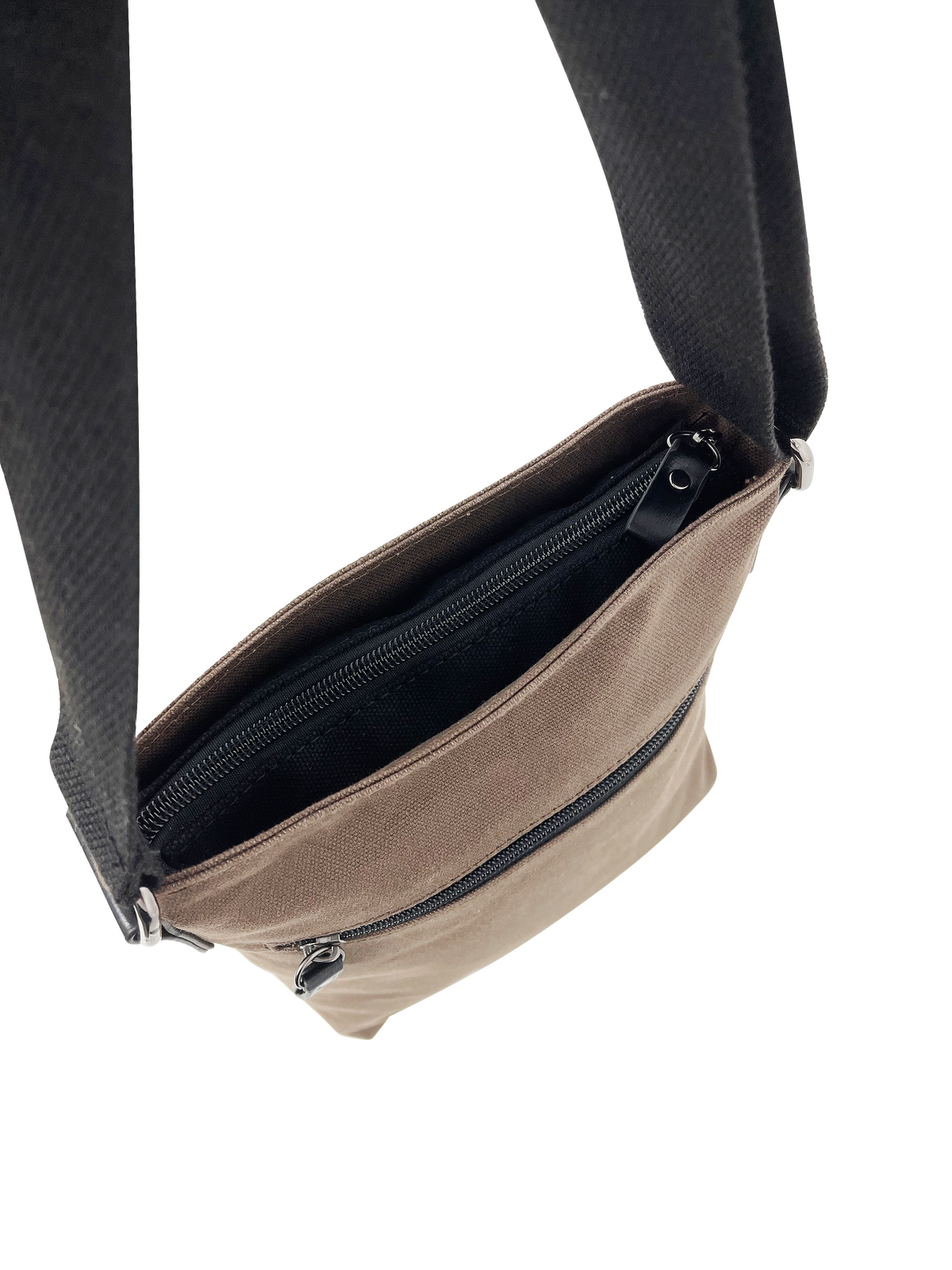 FIB Byron Canvas Sling Bag Shoulder Travel Cross Body - Brown 11
