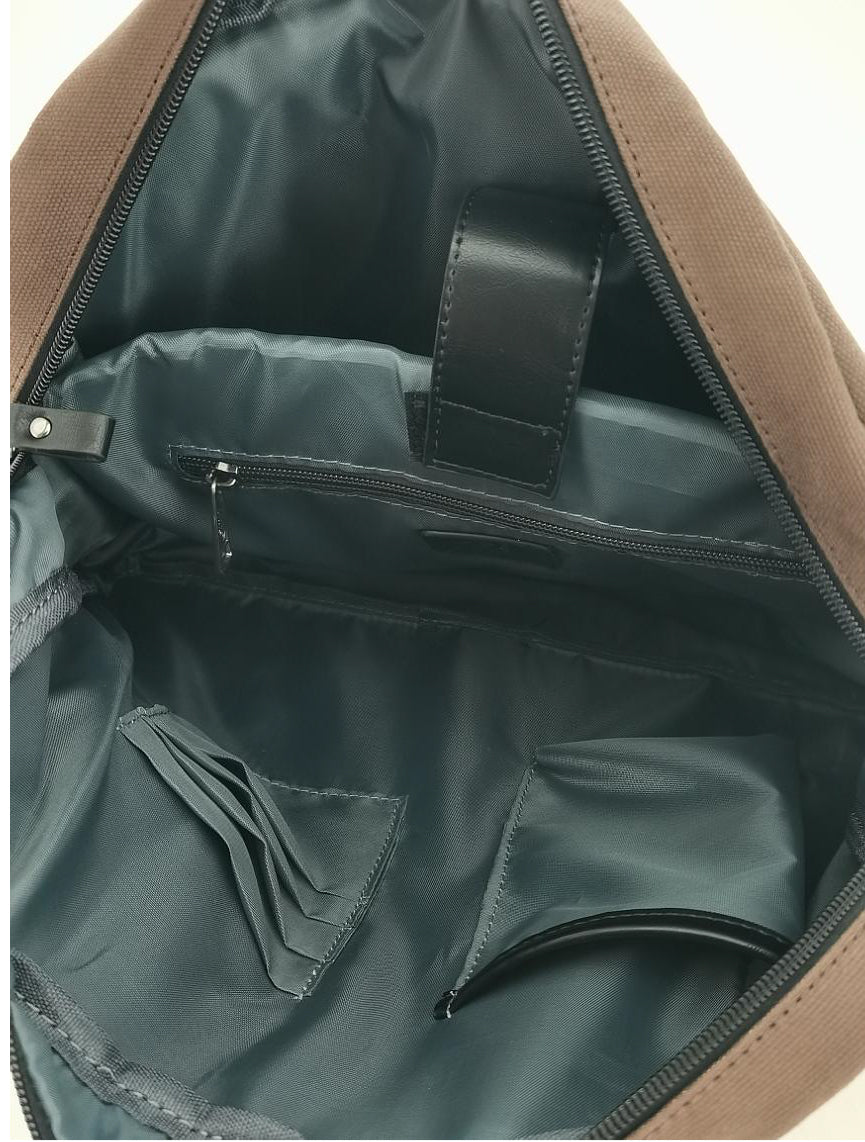 FIB Byron Canvas Laptop Messenger Bag Travel Shoulder Sling - Brown 4