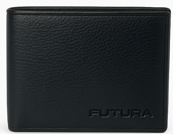 Futura Mens RFID Protected Slim Genuine Leather Wallet - Black 3