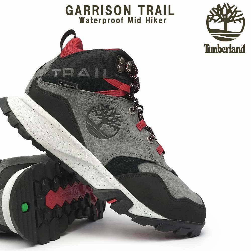 Timberland Mens Garrison Trail Waterproof Mid Hiking Boots High Top - Dark Grey - US 11