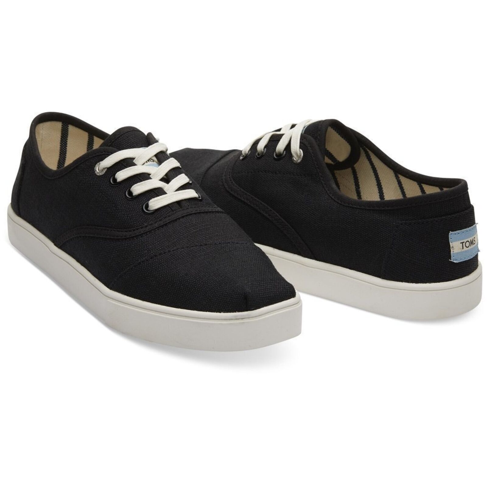TOMS Heritage Mens Canvas Casual Shoes Sneakers Lace Up Low Cut - Black - US 9 4