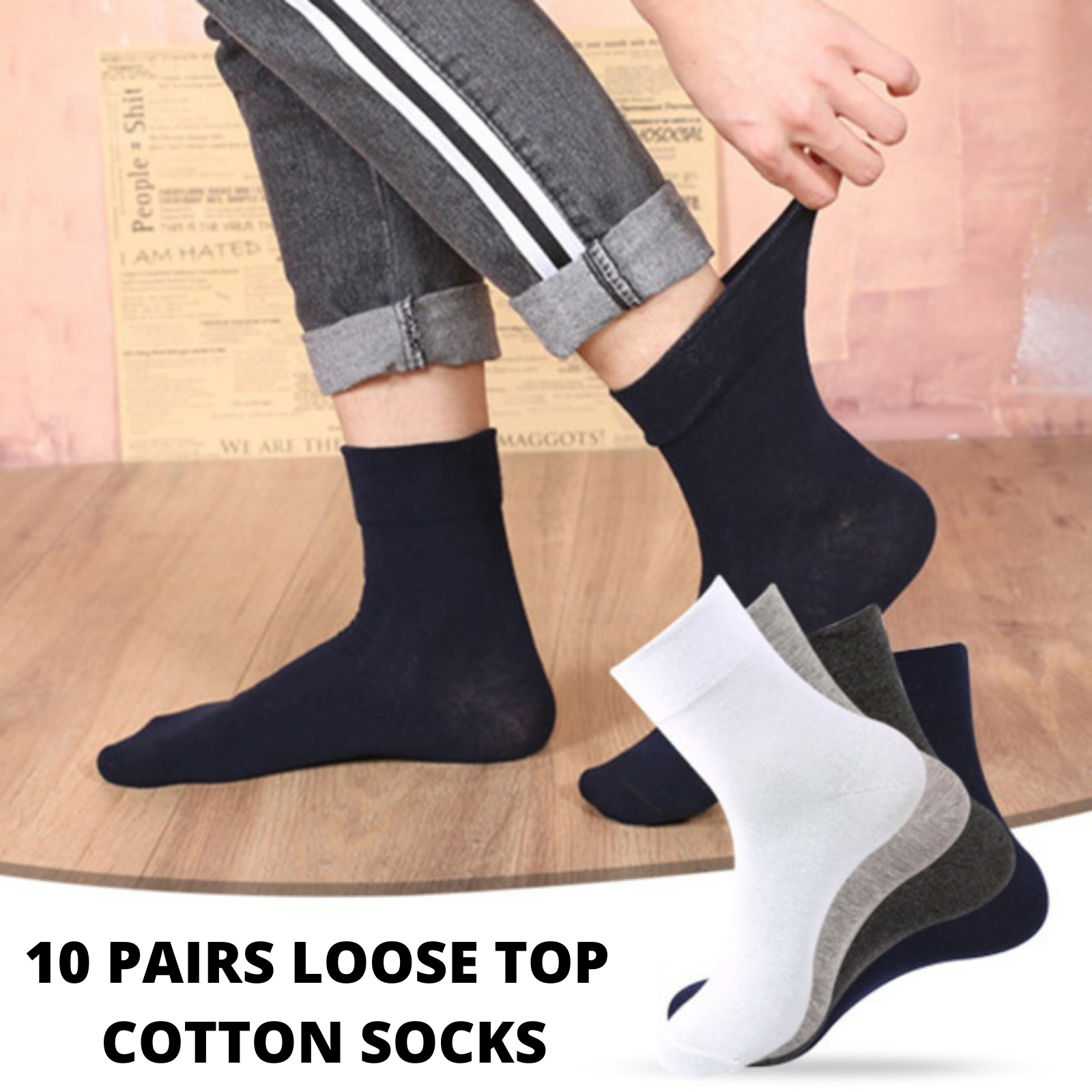 10x Pairs COTTON Rich LOOSE TOP SOCKS Medical Circulation Diabetic Comfort BULK -  - 8