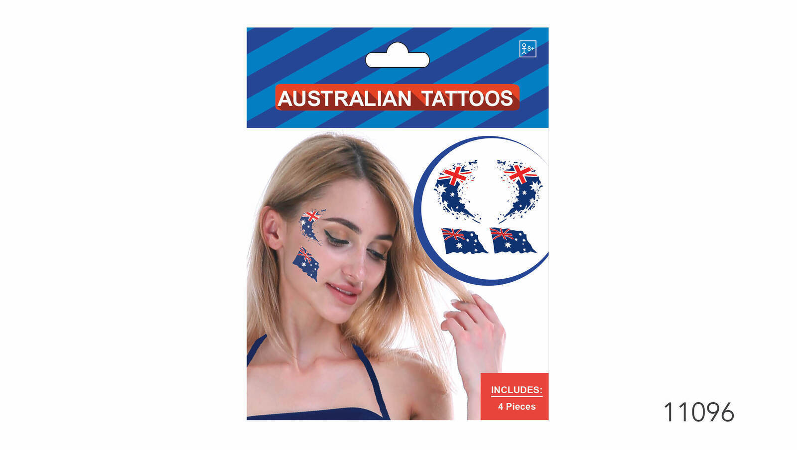 4pcs Australian Flag Face Tattoos Anzac Australia Day Soccer Tennis 3