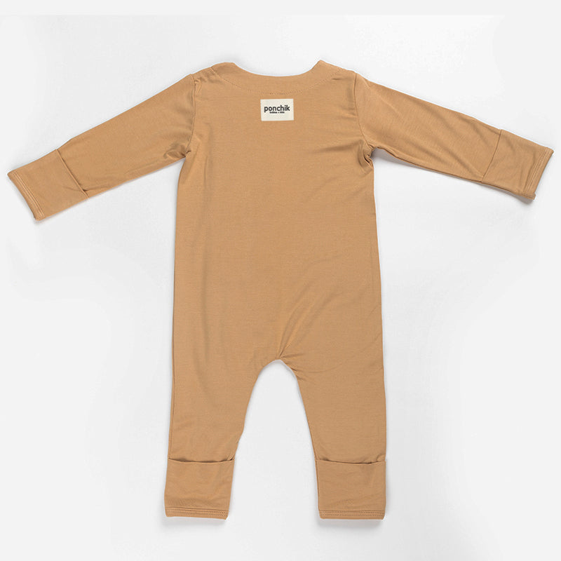 Ponchik Babies + Kids Magnetic Bamboo Body Suit - Toffee - 6-12m 4