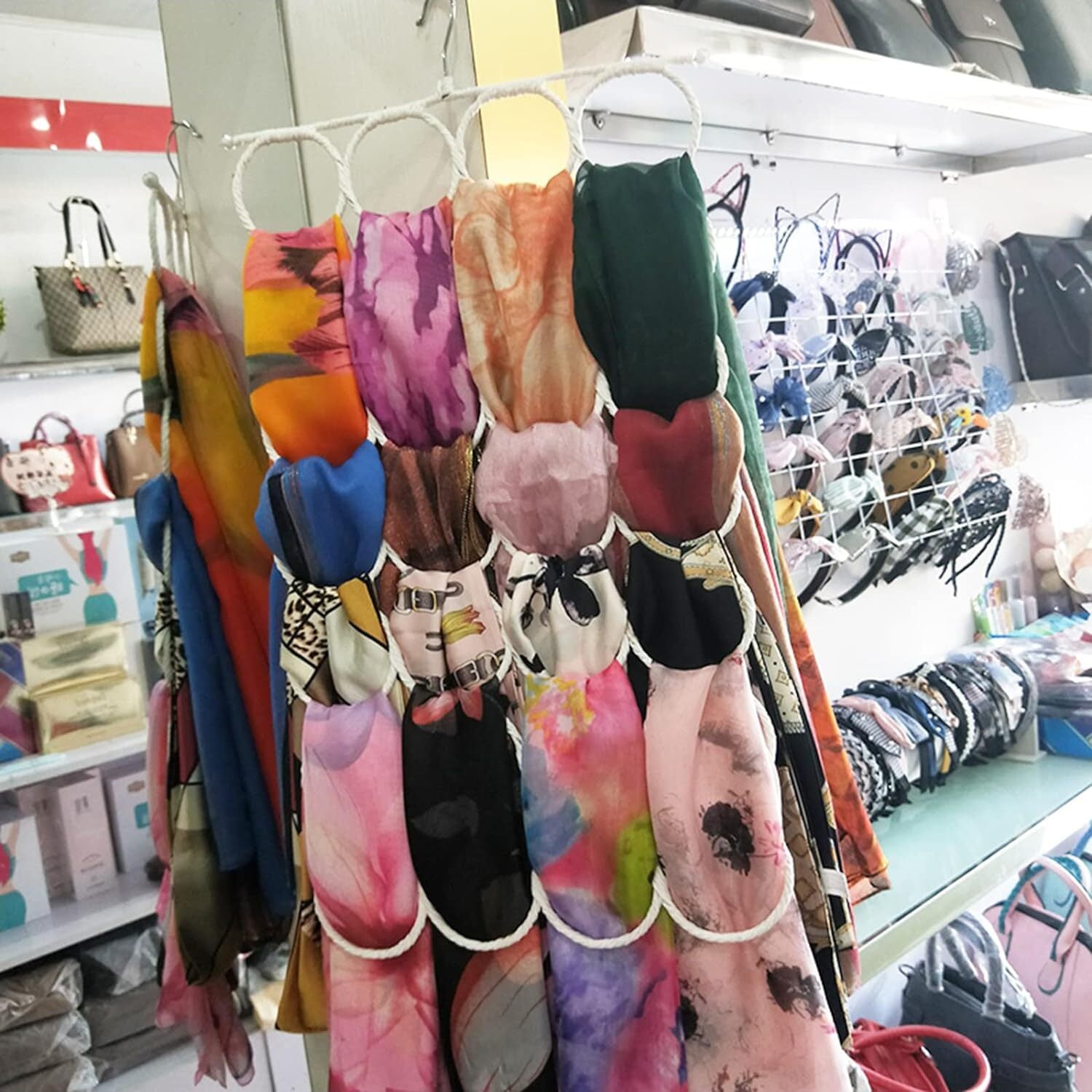 2x 24 Hole Scarf Hanger Holder Storage Tie Belt Scarf Organiser Space Saver 5