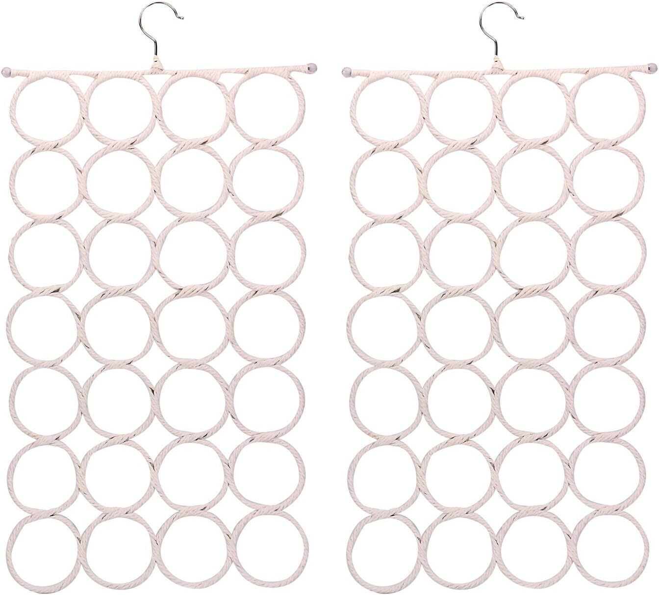 2x 24 Hole Scarf Hanger Holder Storage Tie Belt Scarf Organiser Space Saver 11