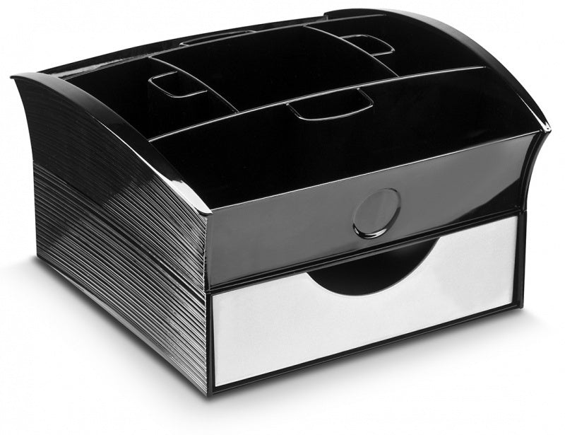 CEP Deluxe Tea Coffee Storage Home Office Organiser Distributor Tray - Black 6