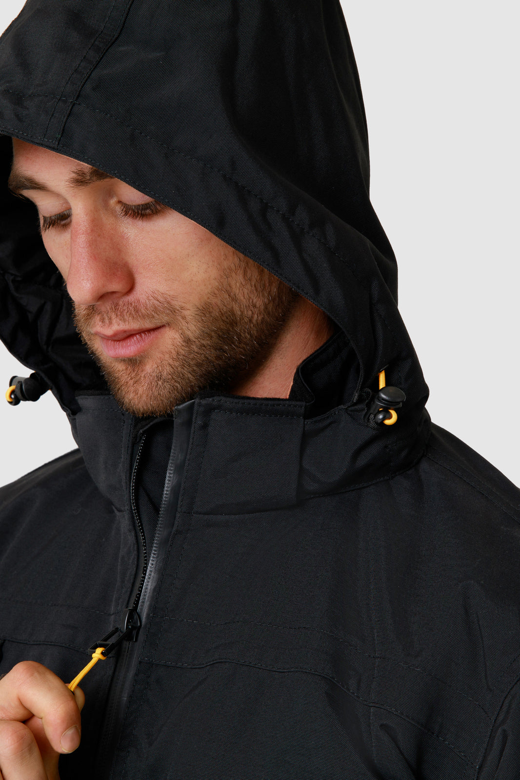 Caterpillar Mens Waterproof Zip Jacket w Hood Chinook CAT Winter Ski in Black - 3XL 4