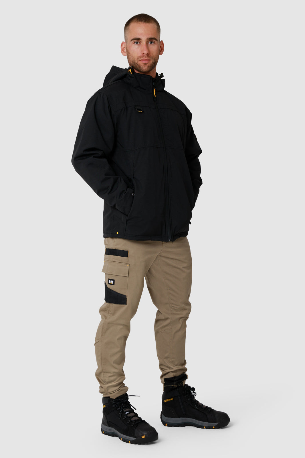 Caterpillar Mens Waterproof Zip Jacket w Hood Chinook CAT Winter Ski in Black - 3XL 7