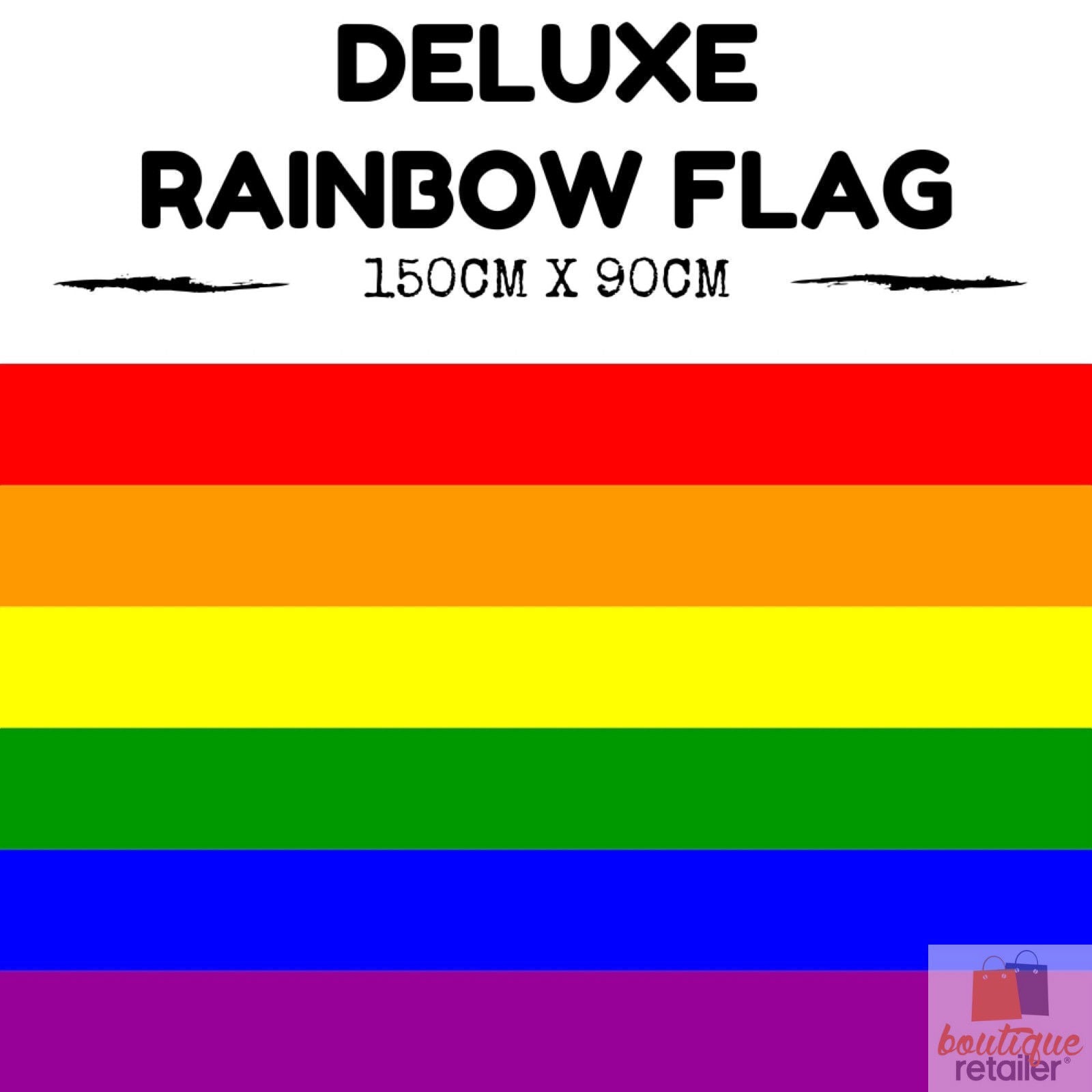 DELUXE RAINBOW GAY PRIDE FLAG Outdoor Banner 150x90cm 3x5ft with Metal Eyelets 7