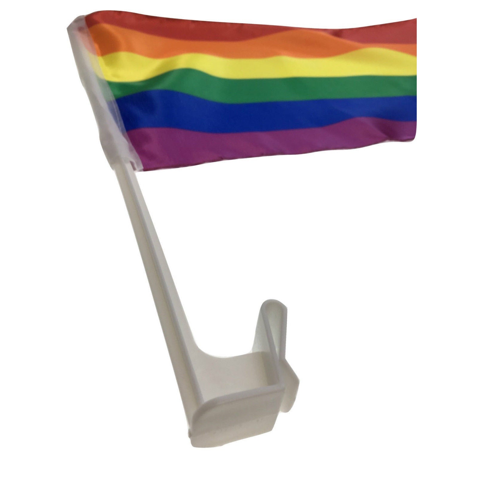 2x RAINBOW CAR FLAG with Window Clip Flags Australia Day 30cm x 45cm Gay Pride 5