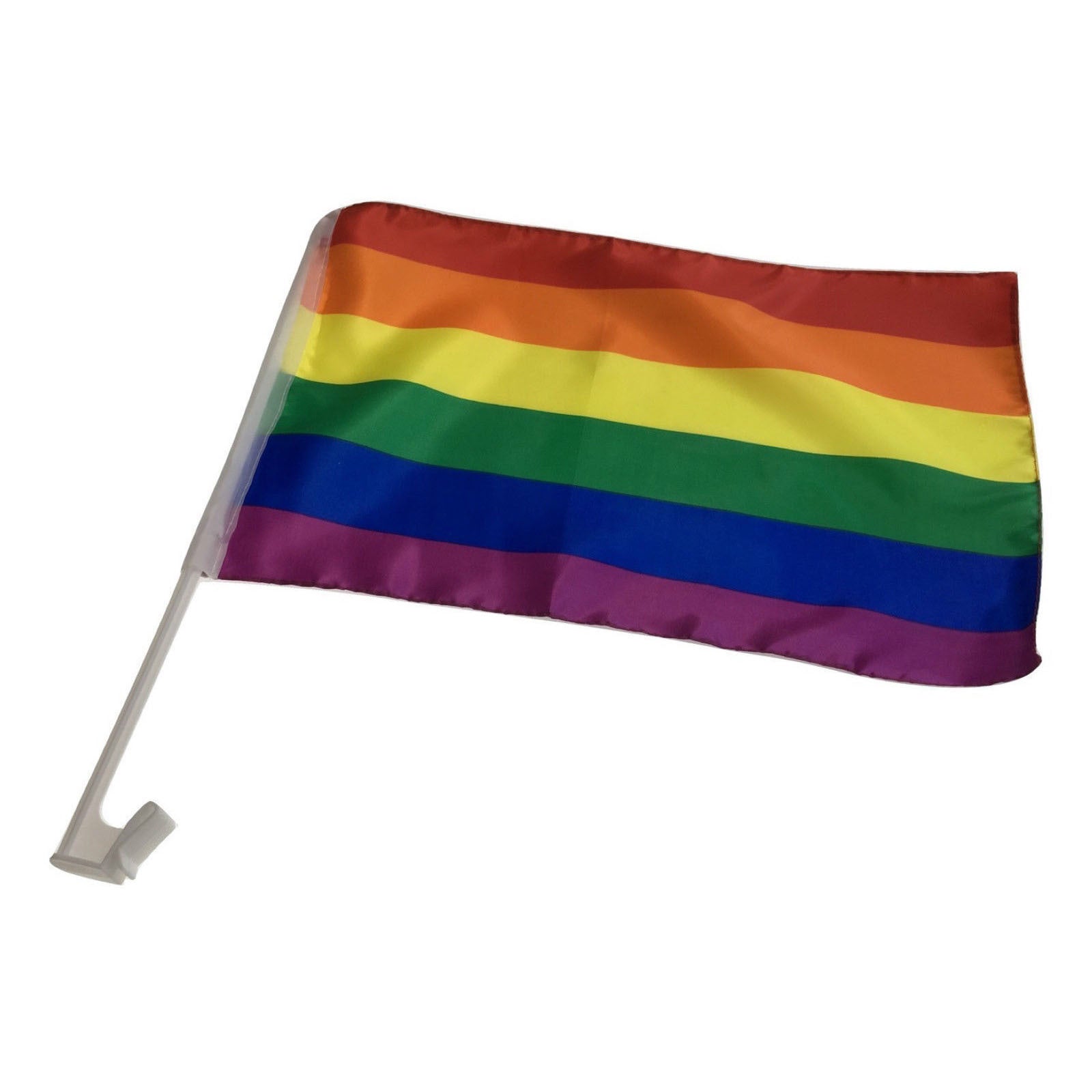 2x RAINBOW CAR FLAG with Window Clip Flags Australia Day 30cm x 45cm Gay Pride 6