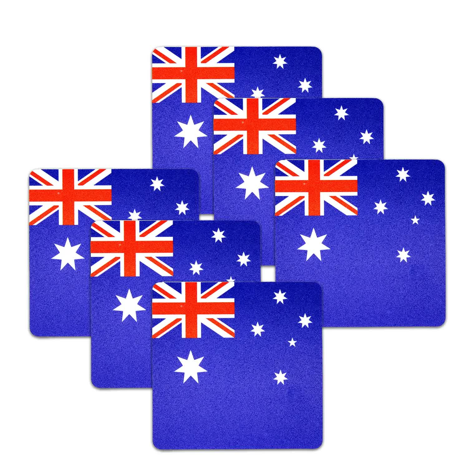 6pcs AUSTRALIA FLAG COASTERS Placemat Table Drinks Wine Beer Holder Souvenir 3