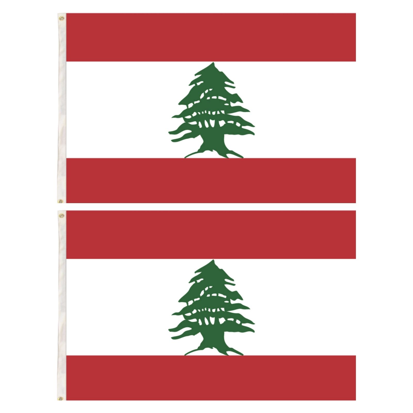 2x Lebanon Lebanese Country Flags Heavy Duty Outdoor - 150cm x 90cm 3