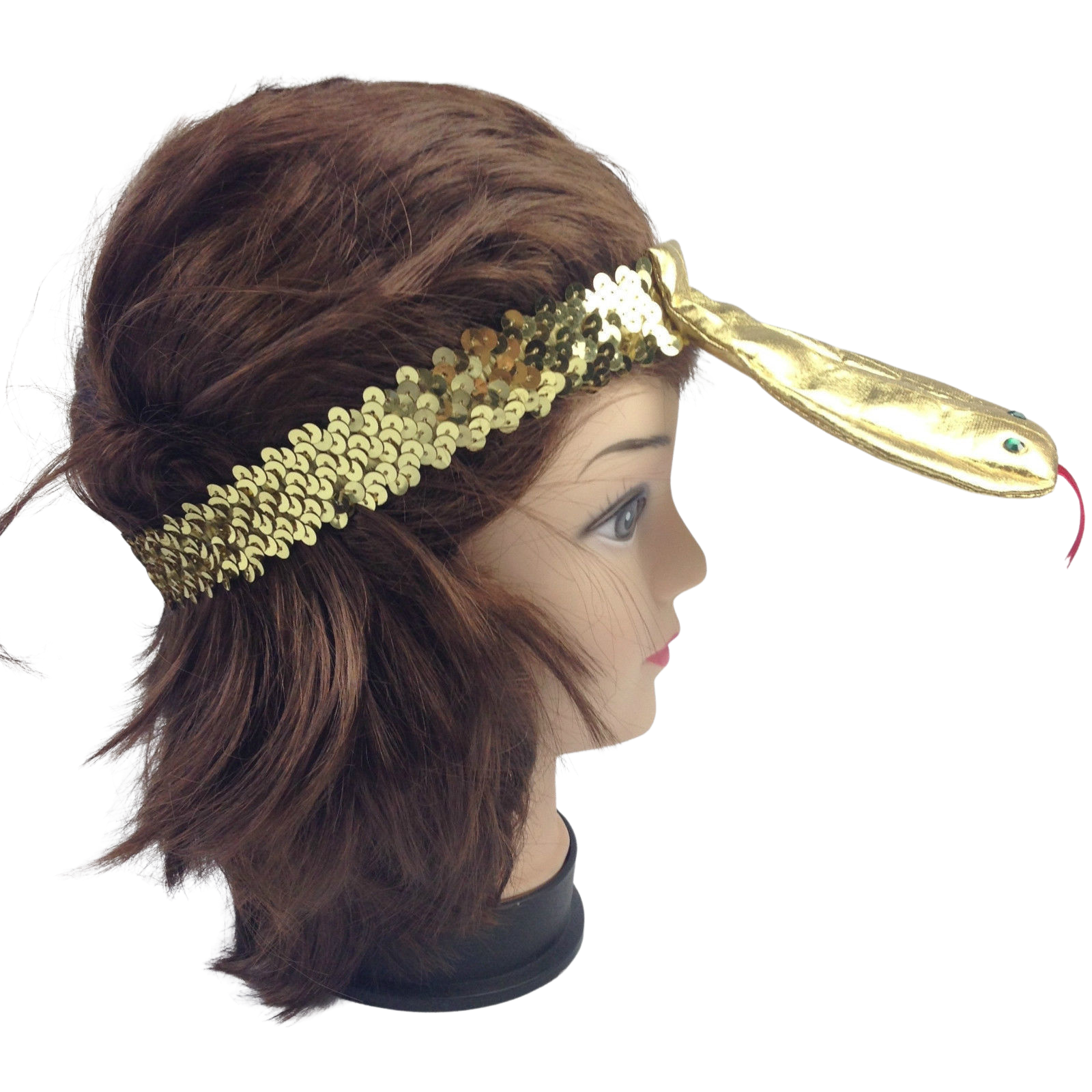 SEQUIN EGYPTIAN Headband Flapper Headpiece w Snake Fancy Dress Costume Cleopatra 3