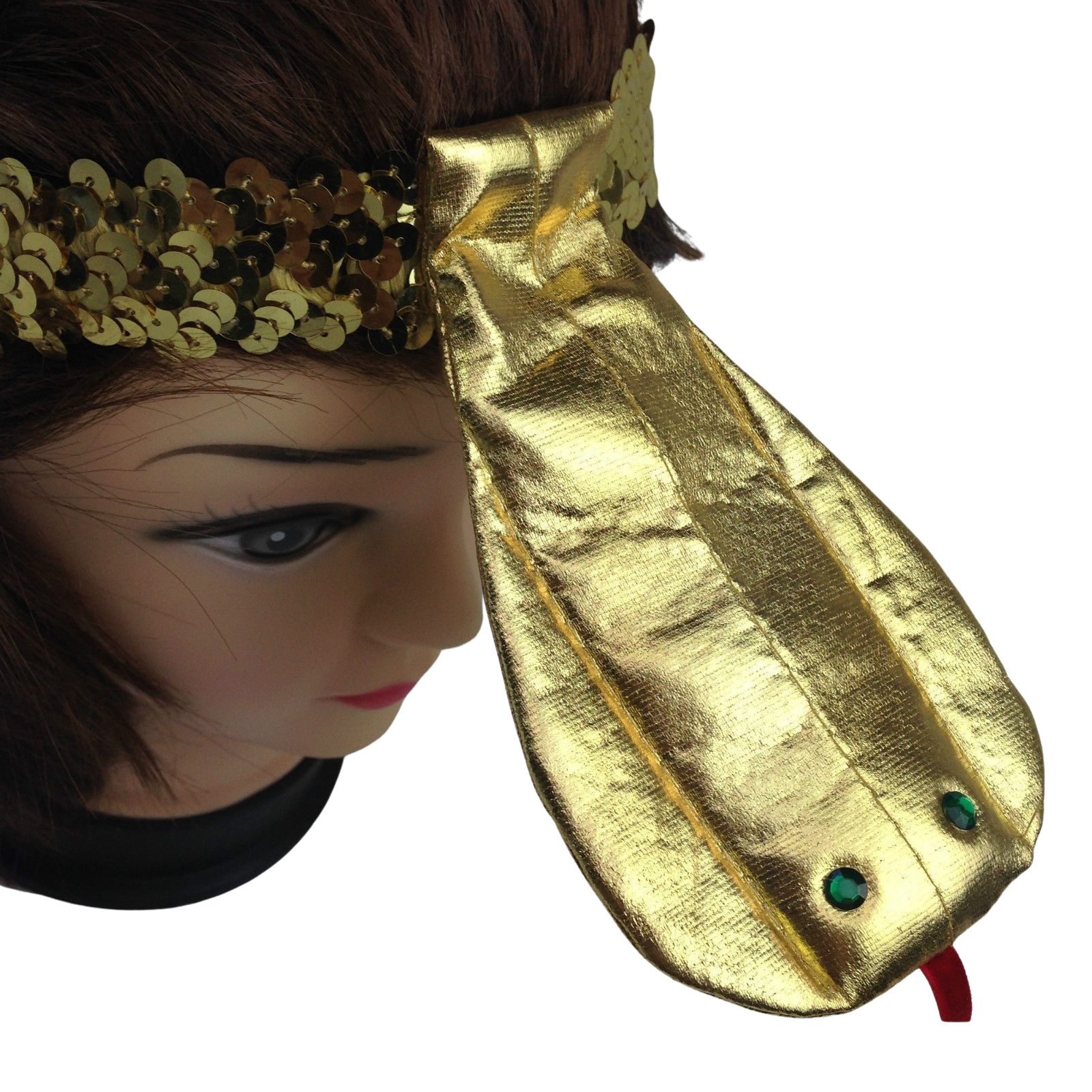 SEQUIN EGYPTIAN Headband Flapper Headpiece w Snake Fancy Dress Costume Cleopatra 4