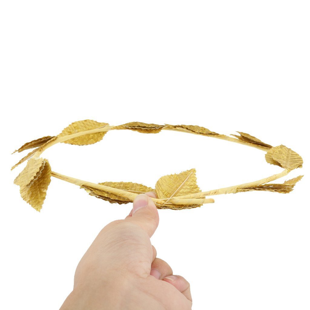 GOLD LEAF WREATH Greek Headband Crown Leaves Band Roman Costume Dress Party 4