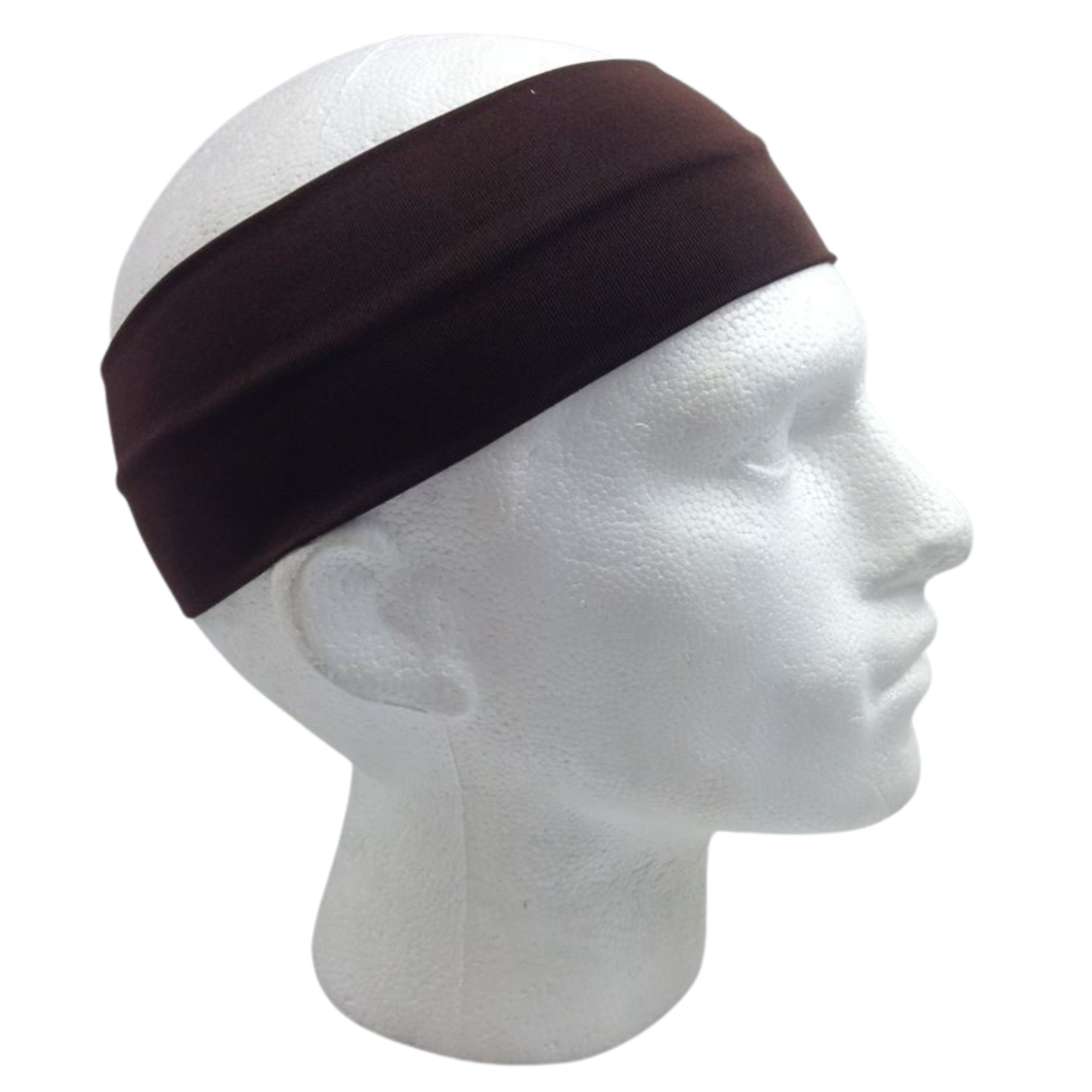 PLAIN HEADBAND Elastic Stretch Sports Yoga Hair Band Unisex 8cm Wide Wrap - Brown 3