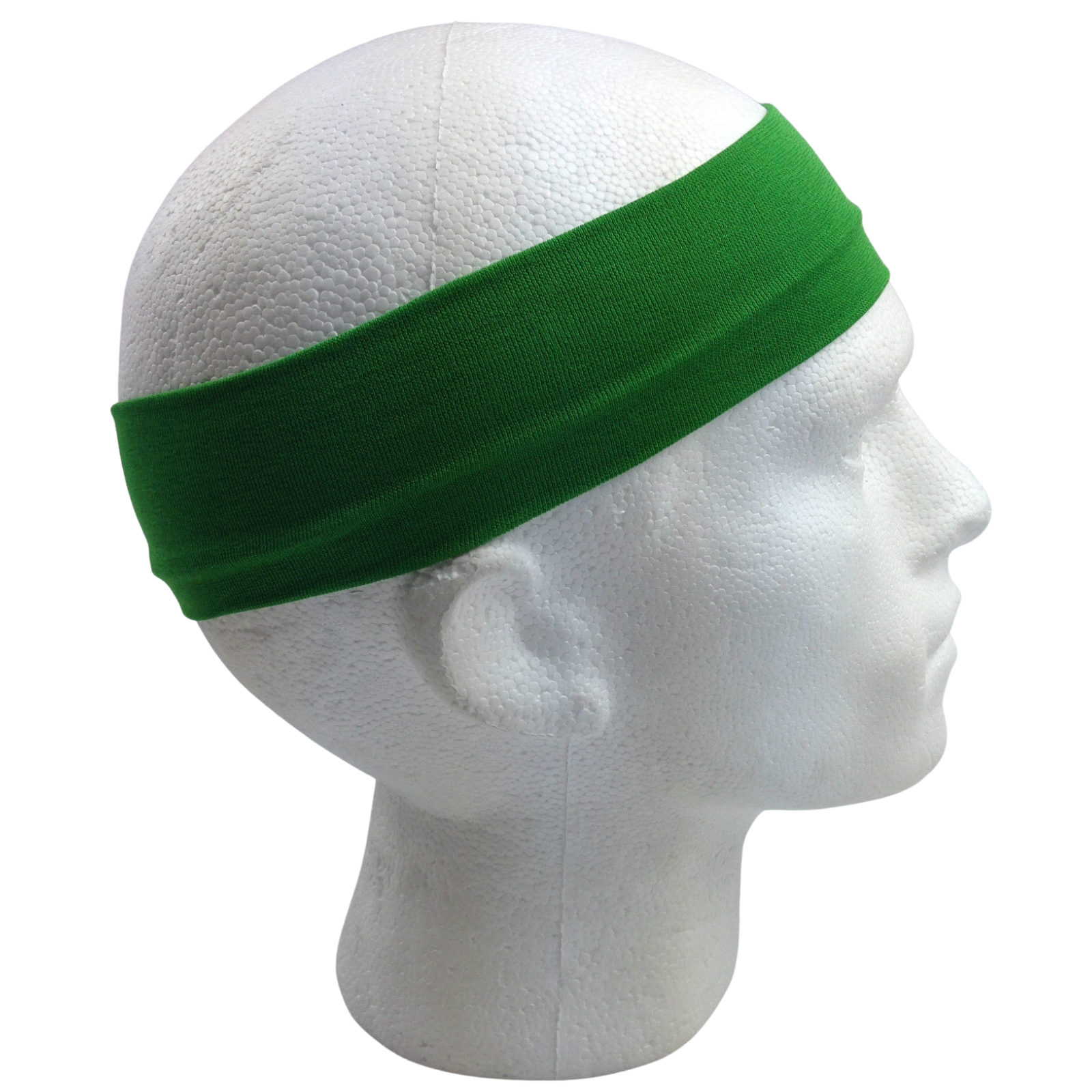 PLAIN HEADBAND Elastic Stretch Sports Yoga Hair Band Unisex 8cm Wide Wrap - Green 3