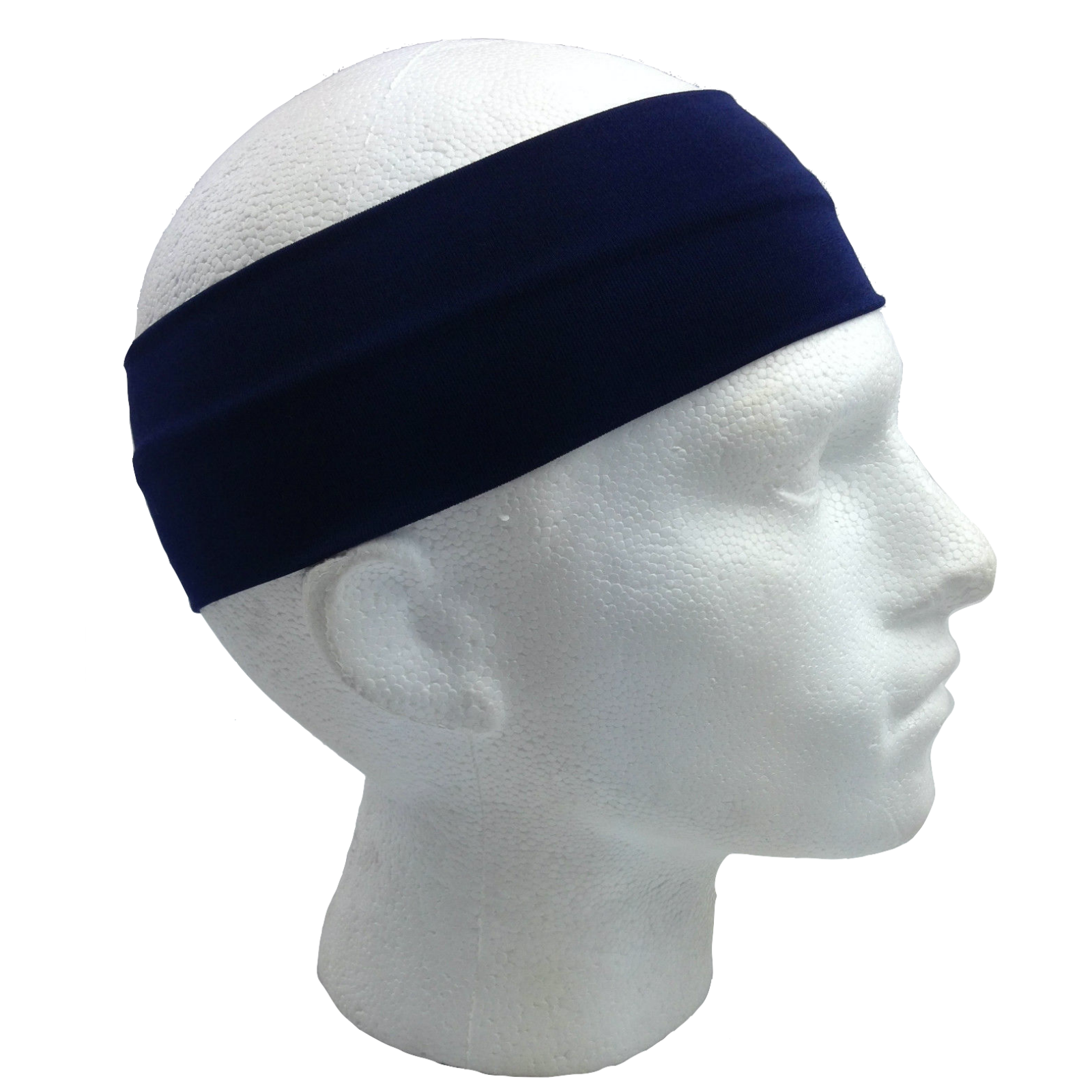 PLAIN HEADBAND Elastic Stretch Sports Yoga Hair Band Unisex 8cm Wide Wrap - Navy Blue 5