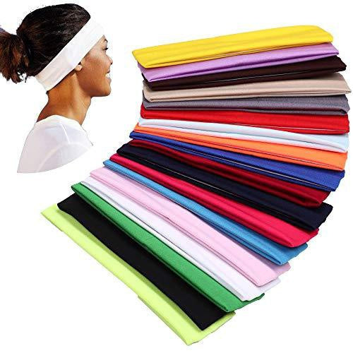 PLAIN HEADBAND Elastic Stretch Sports Yoga Hair Band Unisex 8cm Wide Wrap - Navy Blue 8