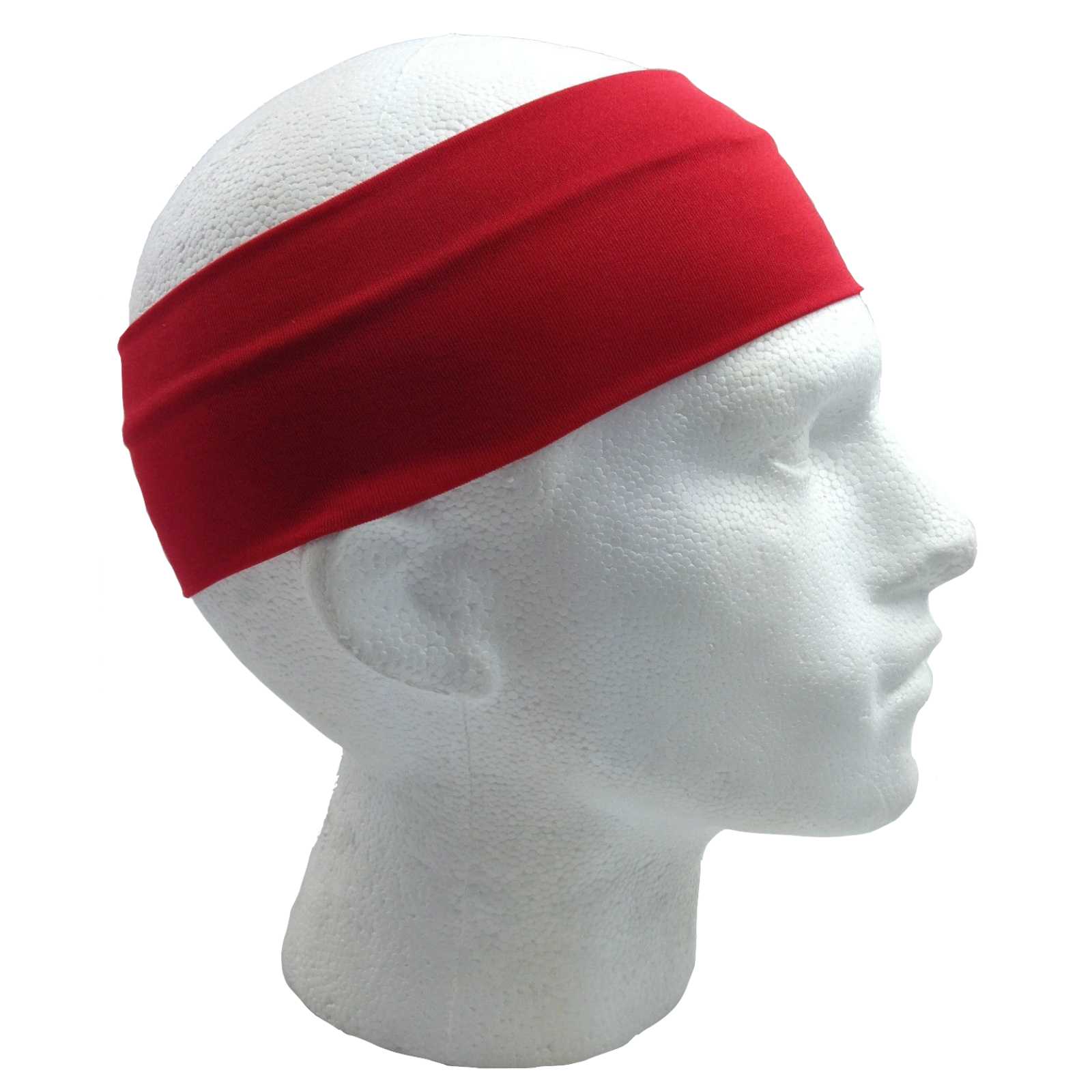 PLAIN HEADBAND Elastic Stretch Sports Yoga Hair Band Unisex 8cm Wide Wrap - Red 7