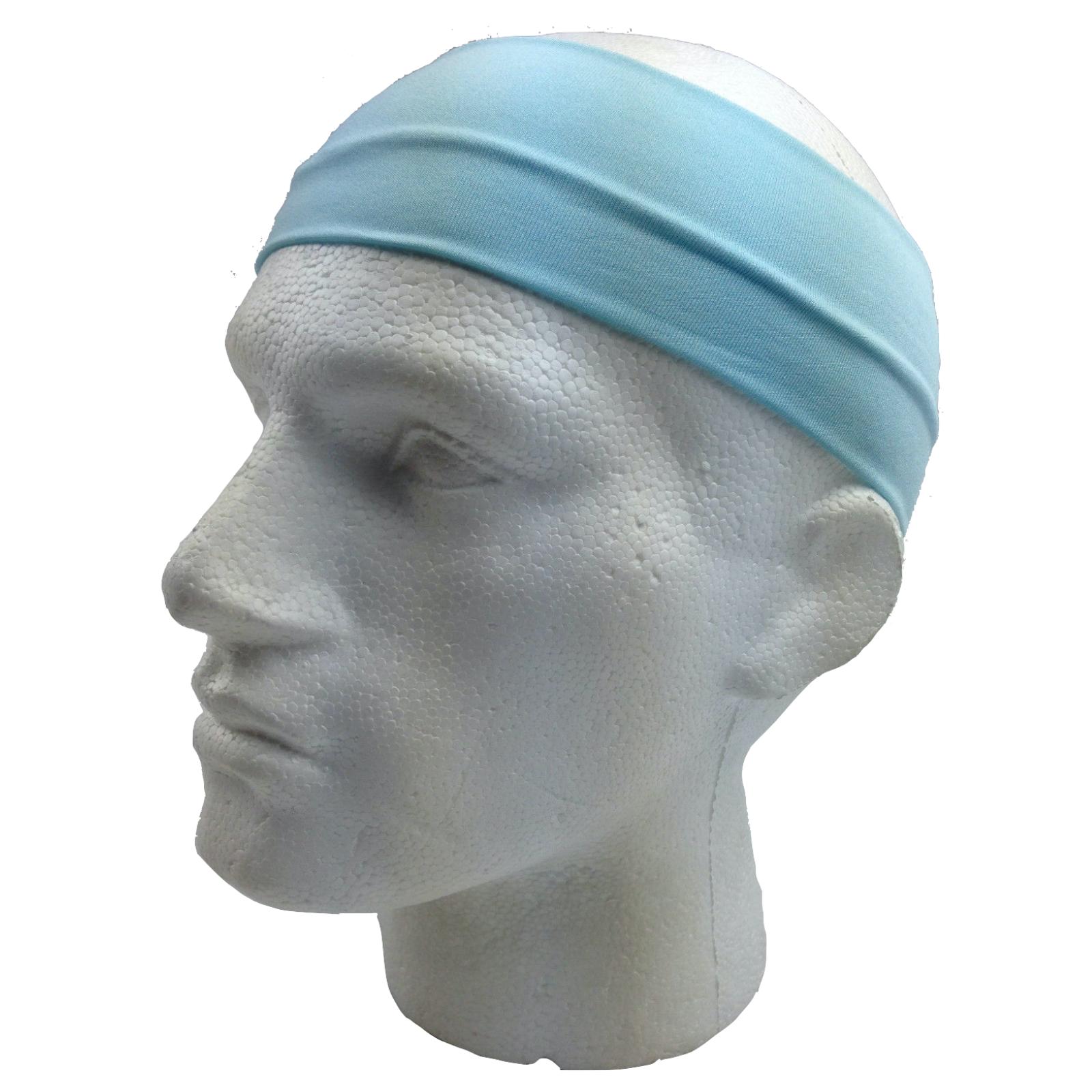 PLAIN HEADBAND Elastic Stretch Sports Yoga Hair Band Unisex 8cm Wide Wrap - Sky Blue 7