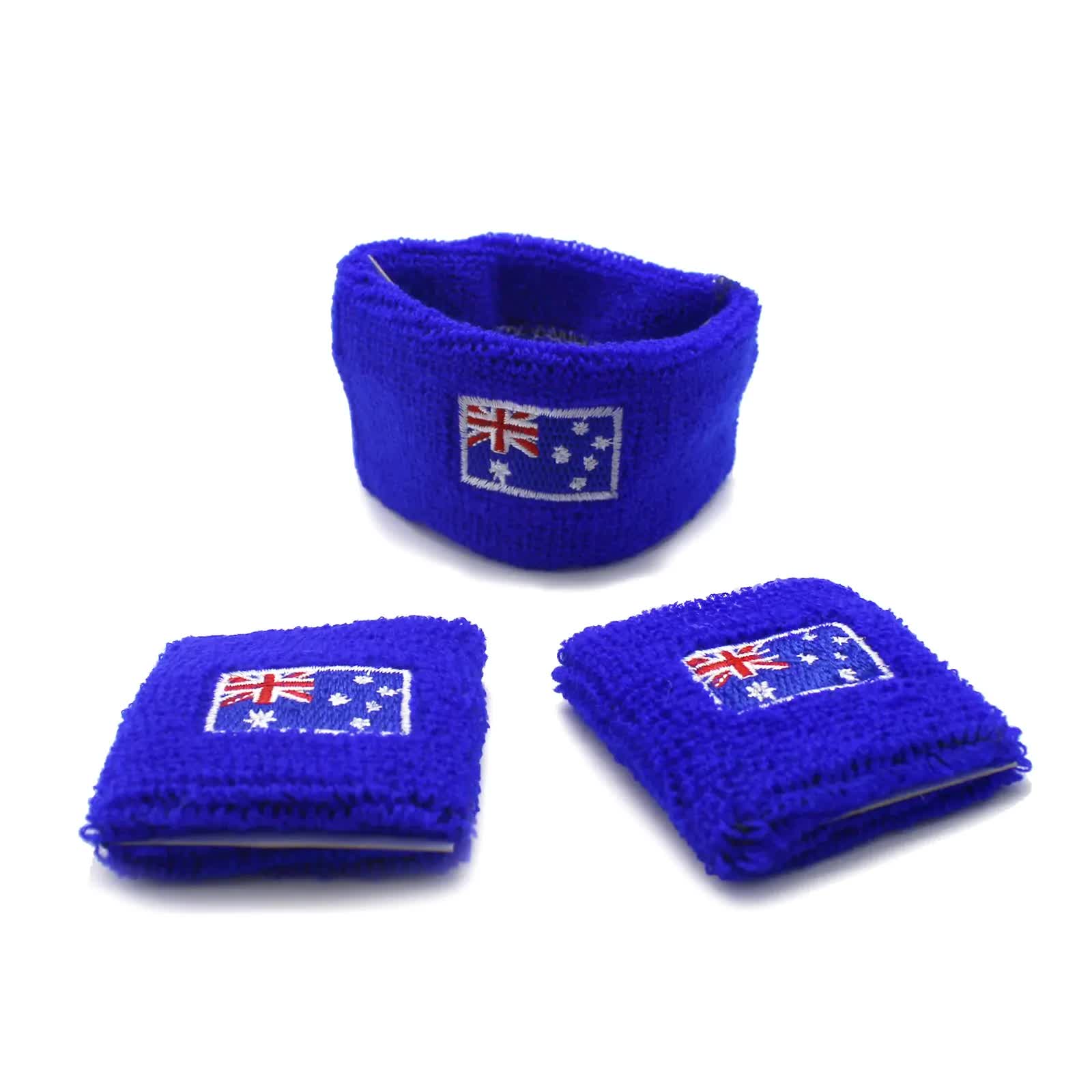 Australia Day Australian Flag Head Hand & Wrist Band Set Sweatband Accessories 3