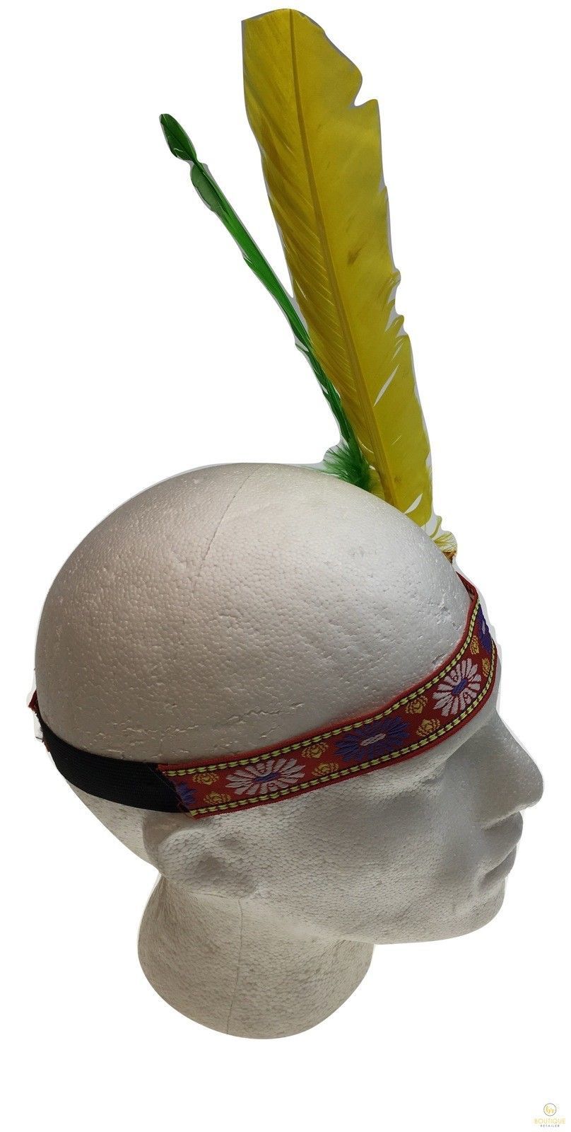 INDIAN Two Feather Headband Headdress Fancy Dress Native American Costume Party 4