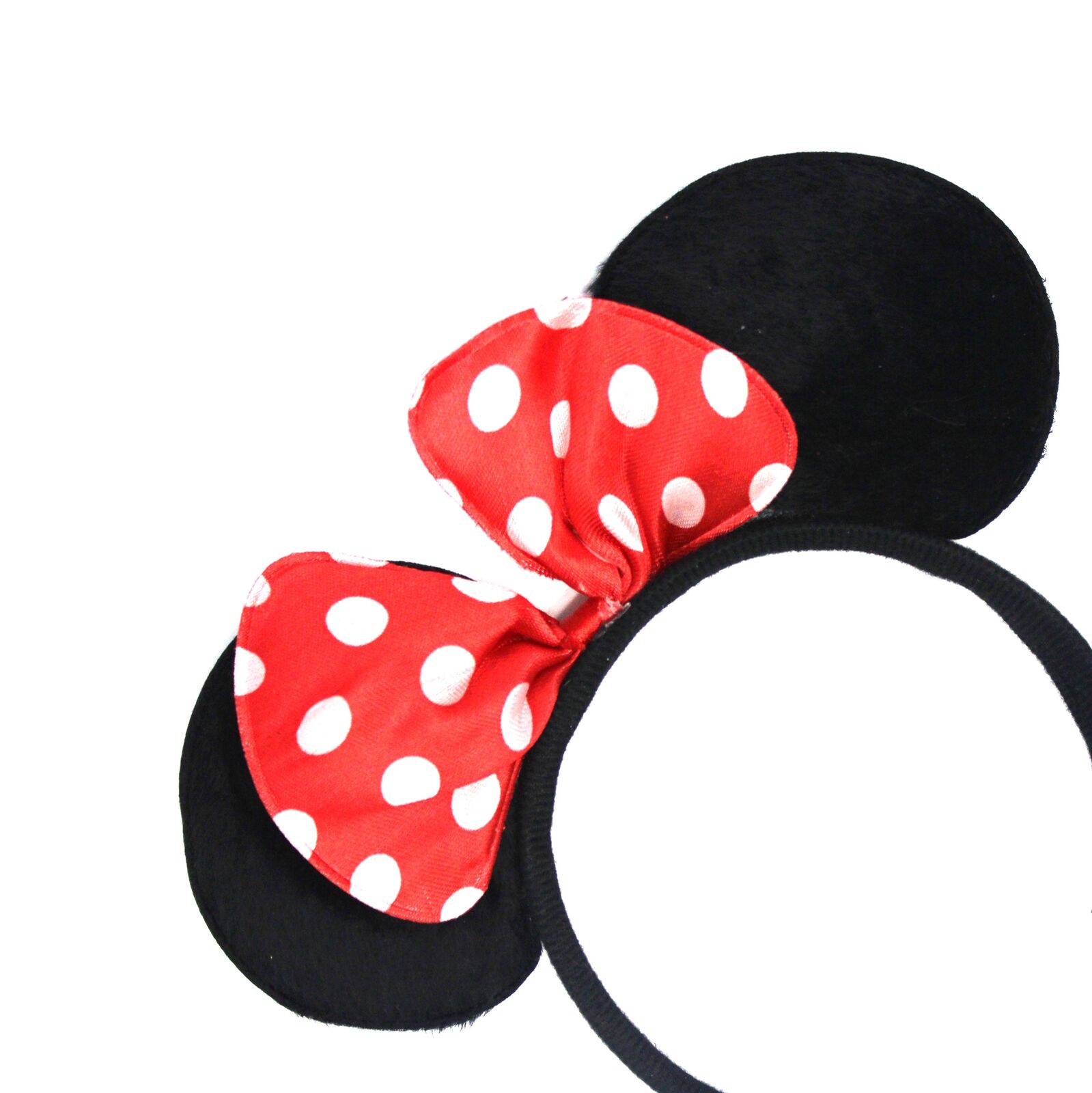 Minnie Mouse Headband Costume Halloween Party Hair Head Band w/ Bow - Black/Red 3