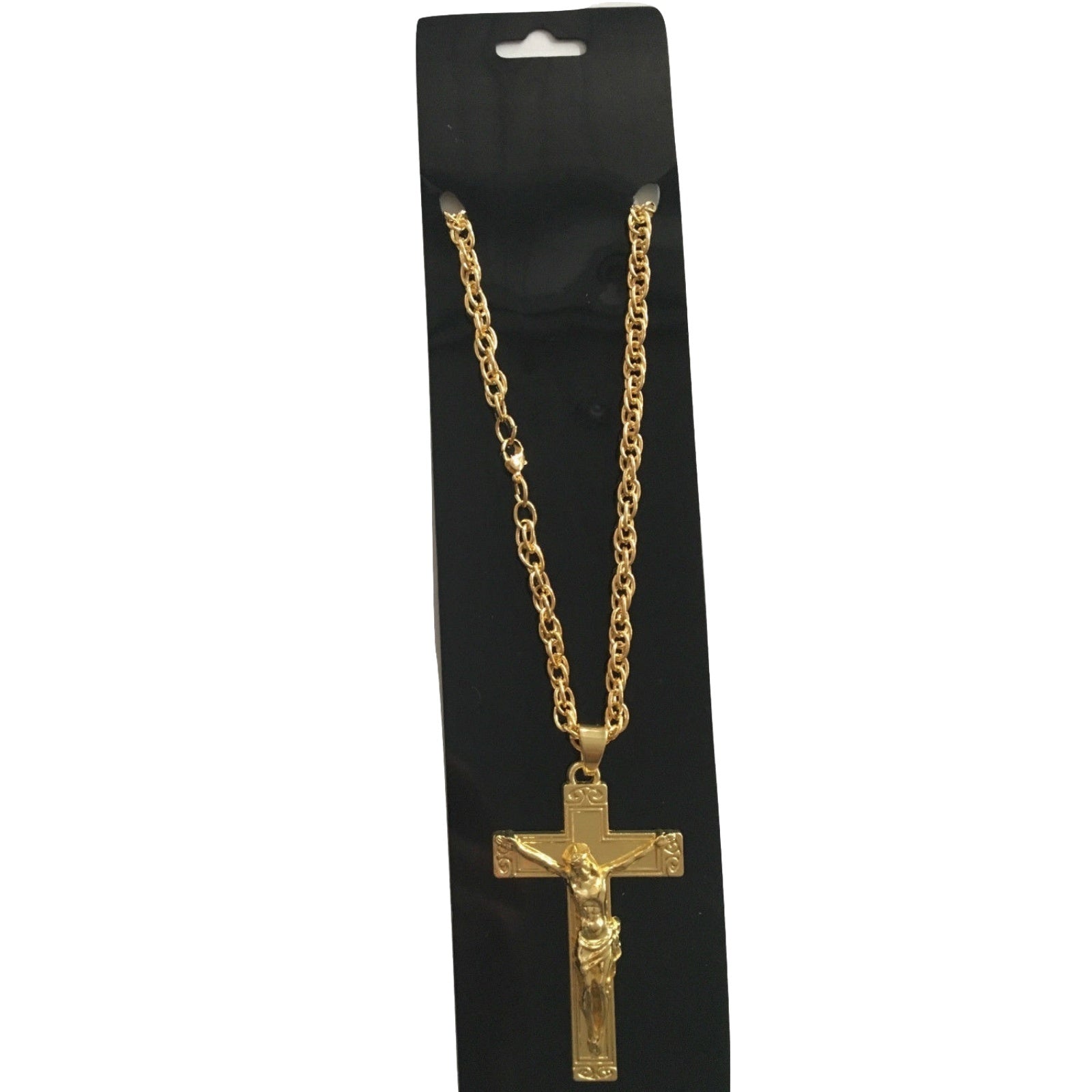 Jesus Christ Metal Necklace Chain Pendant Chain Jewellery Crucifix - Gold 5