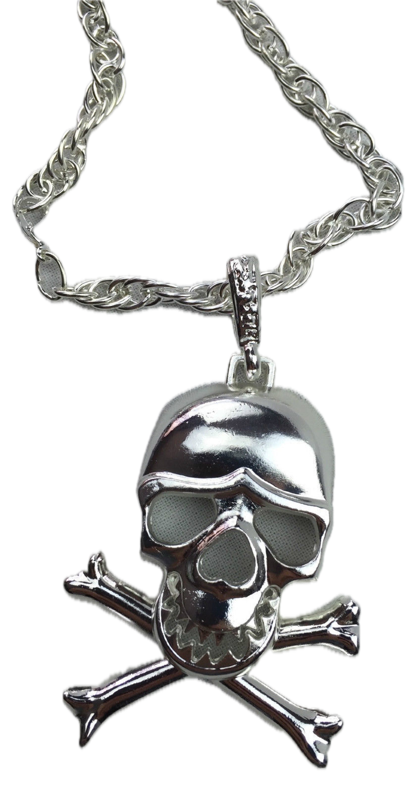 SKULL NECKLACE Pendant Silver Chain Punk Vintage Fashion Gothic Jewelry Retro 3