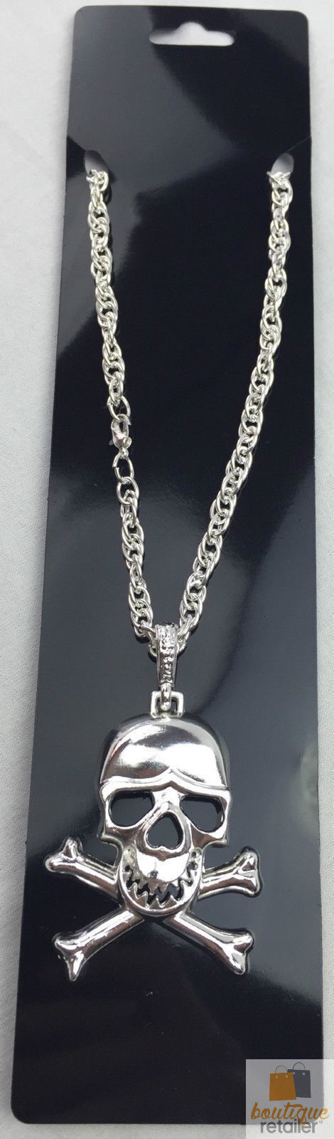 SKULL NECKLACE Pendant Silver Chain Punk Vintage Fashion Gothic Jewelry Retro 4