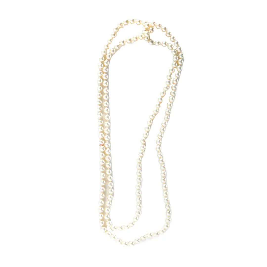 Long Faux Pearl Necklace – 1920s Flapper Costume Accessory or Vintage-Inspired Look 3