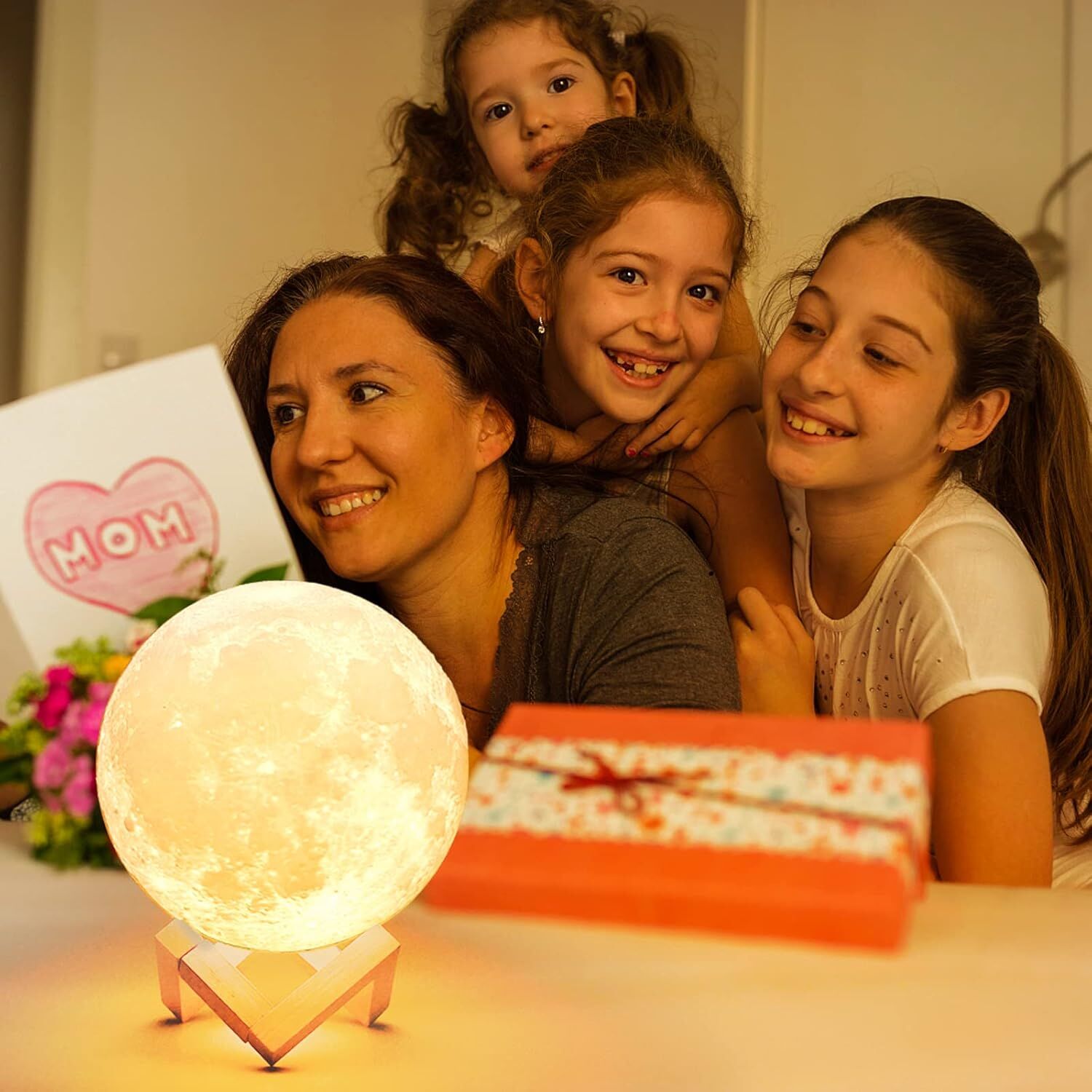 3D Moon Lamp Night Light Moonlight Desk Table Smart Phone Montion Sensor 3