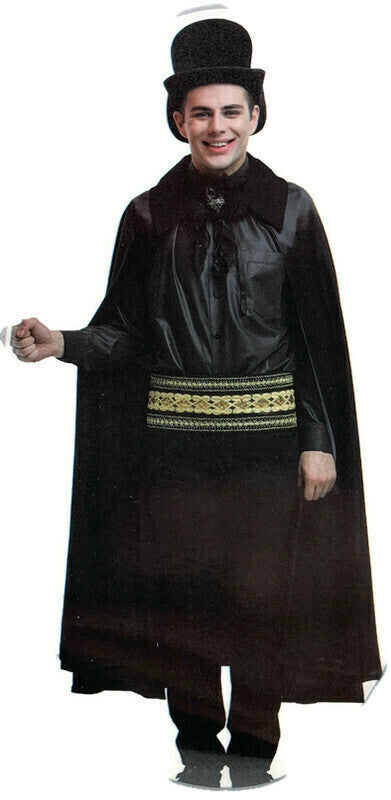 Adult Cape Cloak Collared Robe Halloween Vampire Witch Wizard 140cm Collar - Black 3