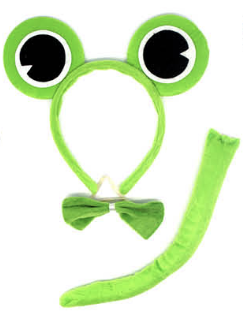 FROG HEADBAND w Bow Tail Animal Costume Halloween Party Hair Accessory 3