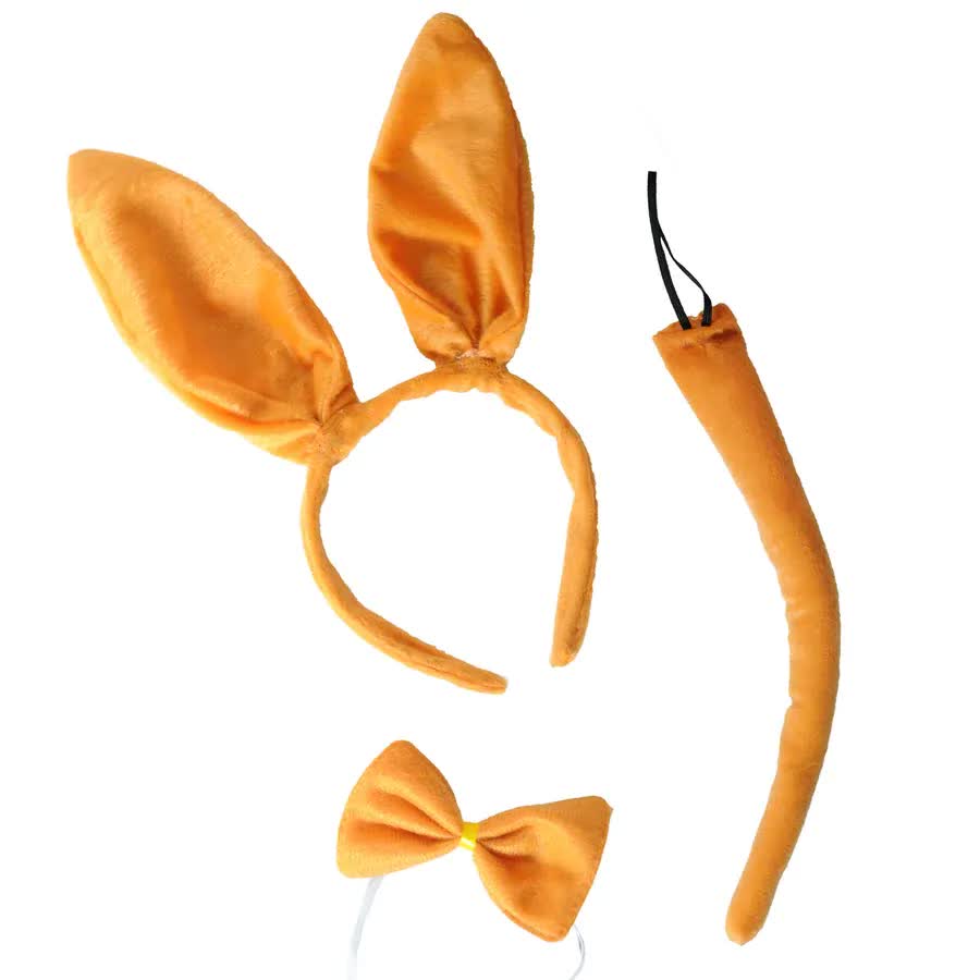 3pcs Kangaroo Animal Set Costume Dress Up Party Bow Tie Tail Ears Book Week