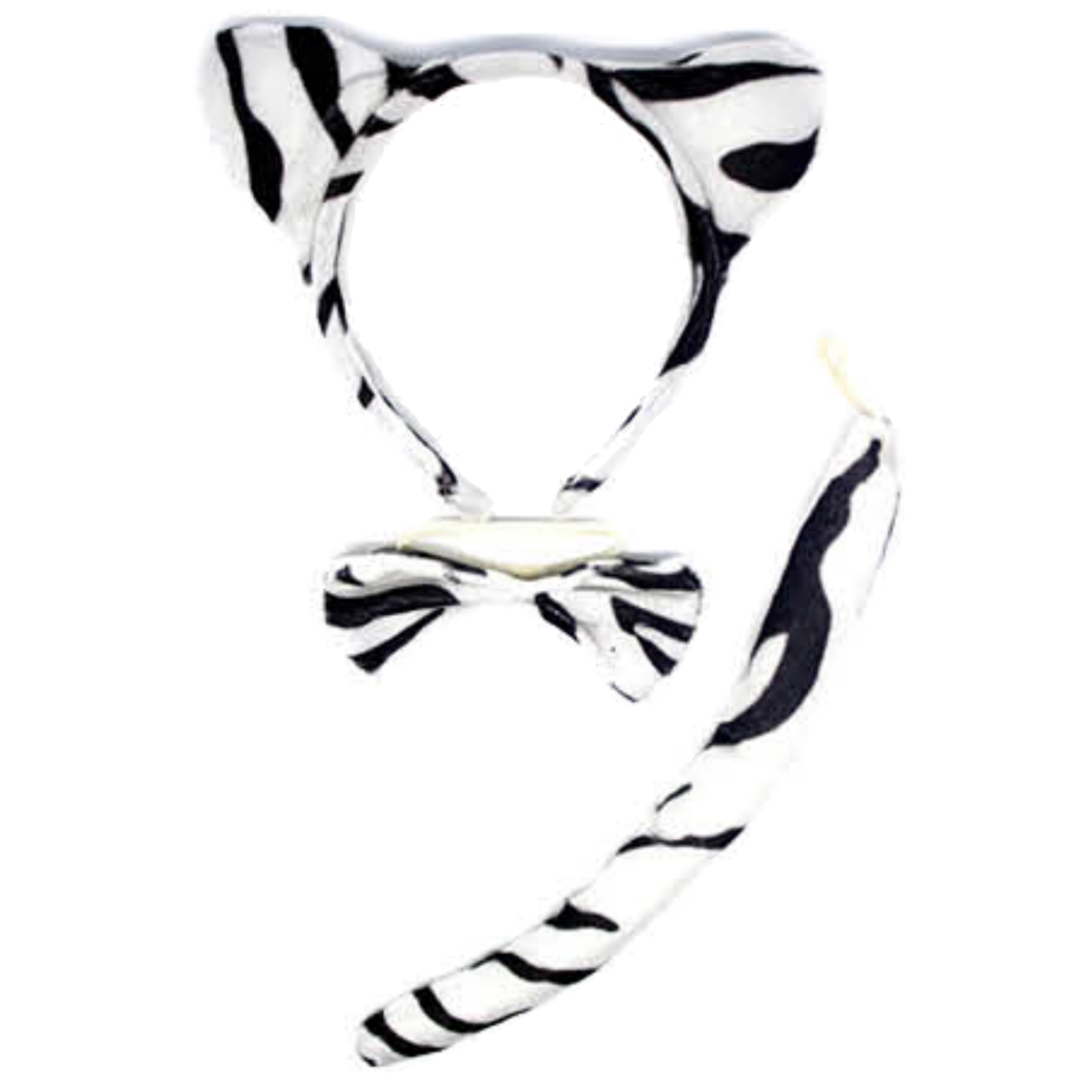 2pc Set Animal Headband w Bow Tail Rabbit + Zebra Ears Costume Halloween Party 3