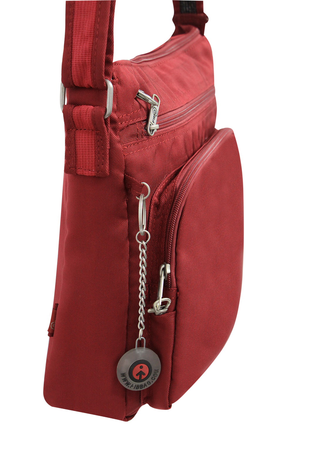FIB Mens Crossbody Bag Satchel Adjustable Shoulder Strap Travel - Burgundy 3