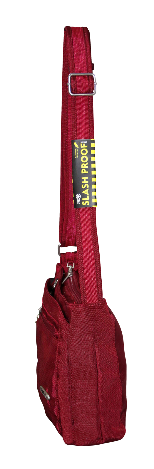 FIB Mens Crossbody Bag Shoulder Strap Travel Satchel Wallet Pockets - Burgundy 4