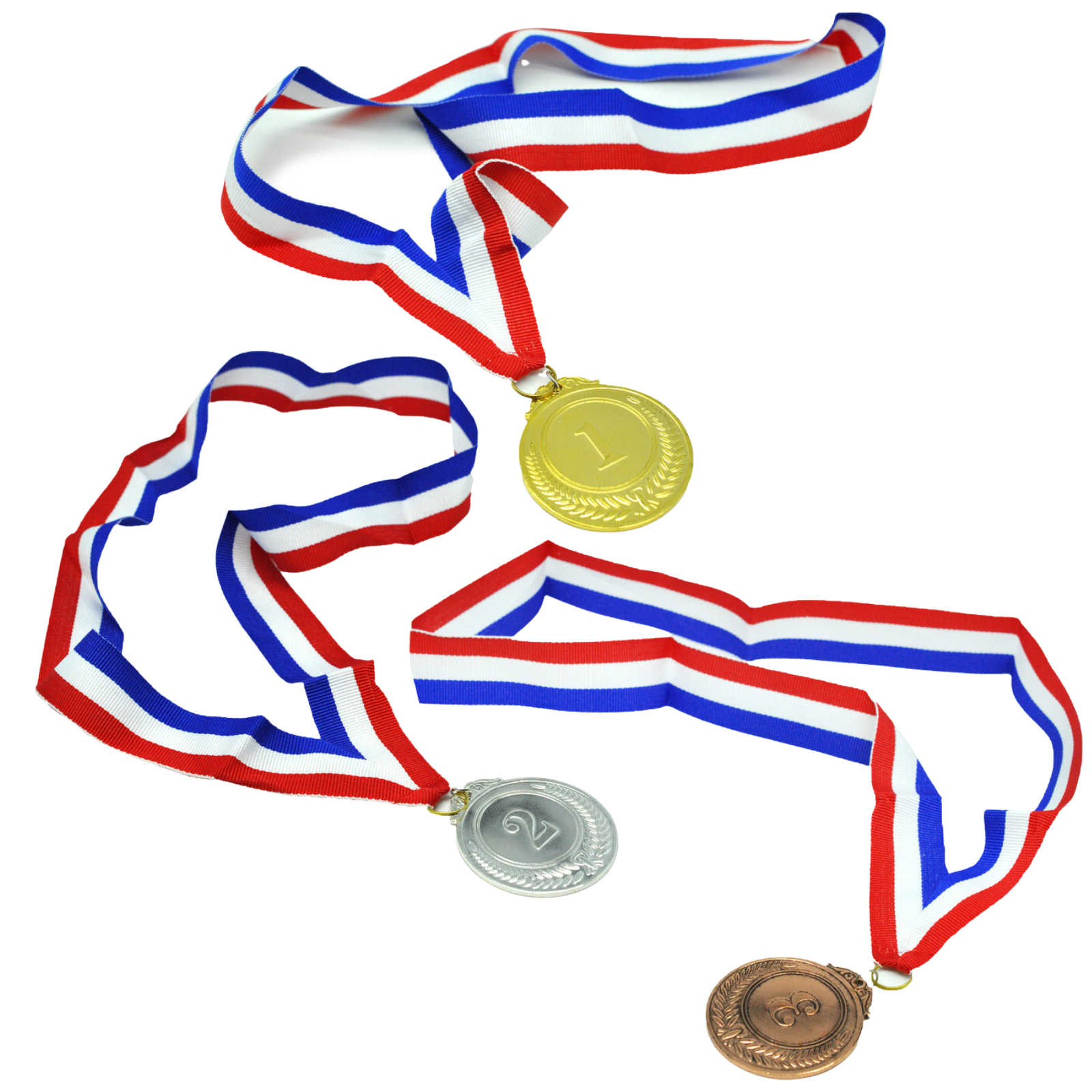 Set of 3 Gold Silver Bronze Medals Sports Day Awards School Events Olympics Parties 3