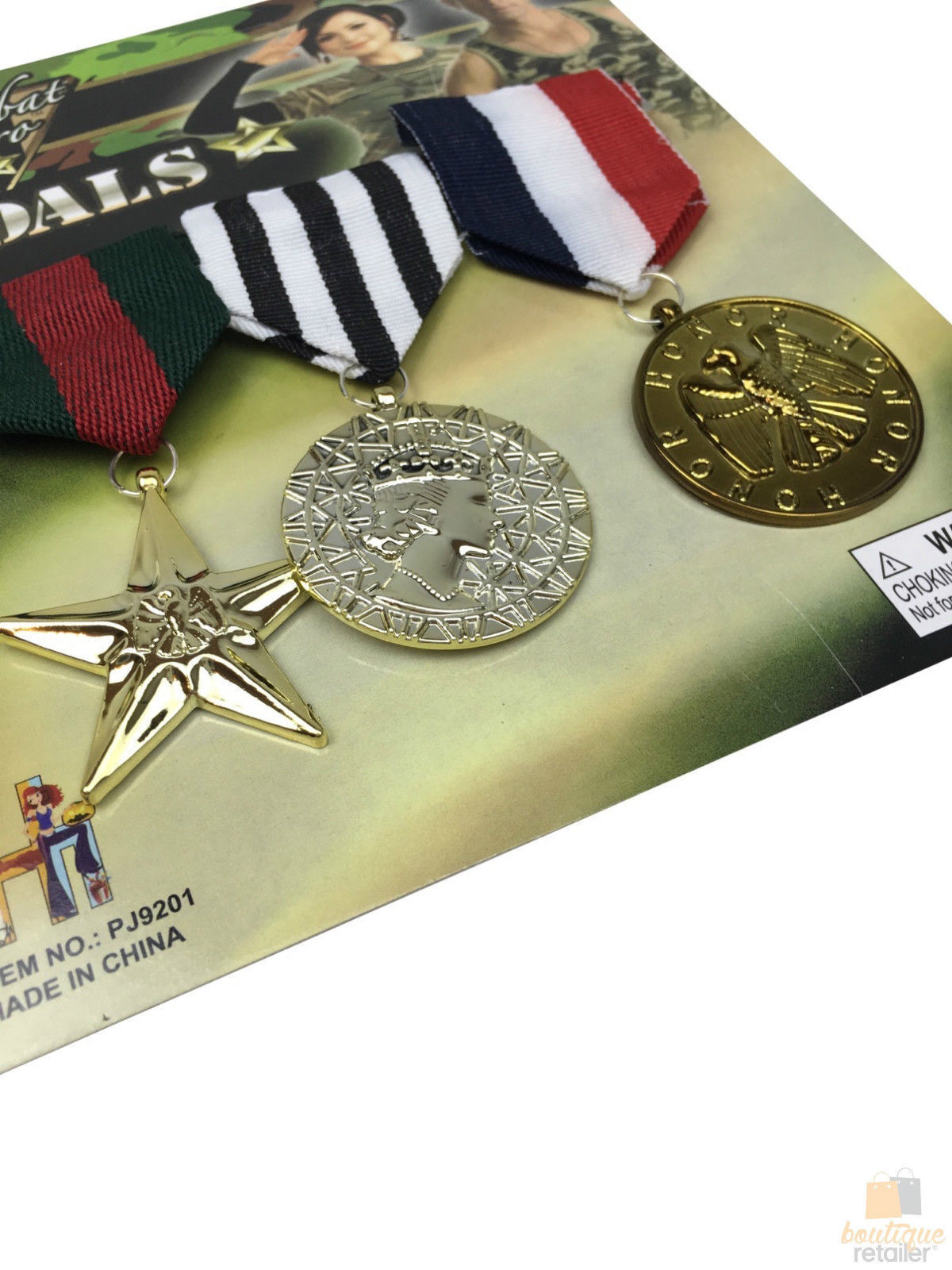 3x Army Solider Medals Combat Party Costume Halloween Fancy Dress Replica 4